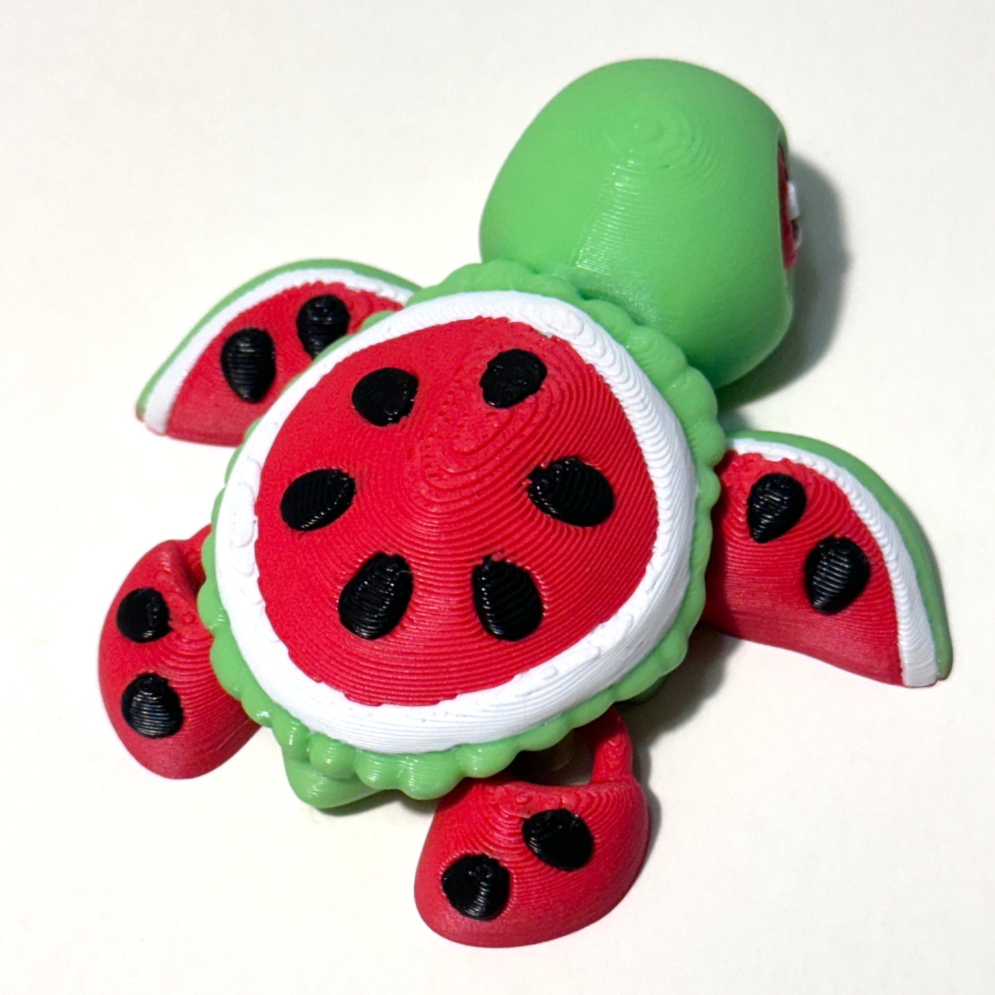 Watermelon Turtle - 3D Printed Articulating Figure