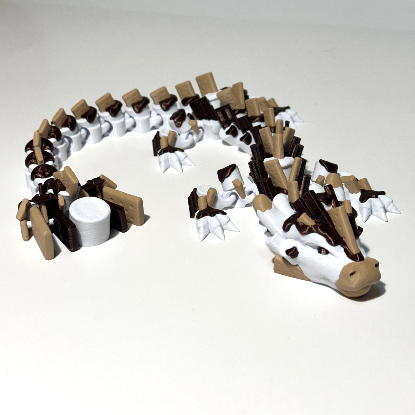 Large S'mores Dragon - 3D Printed Articulating Figure