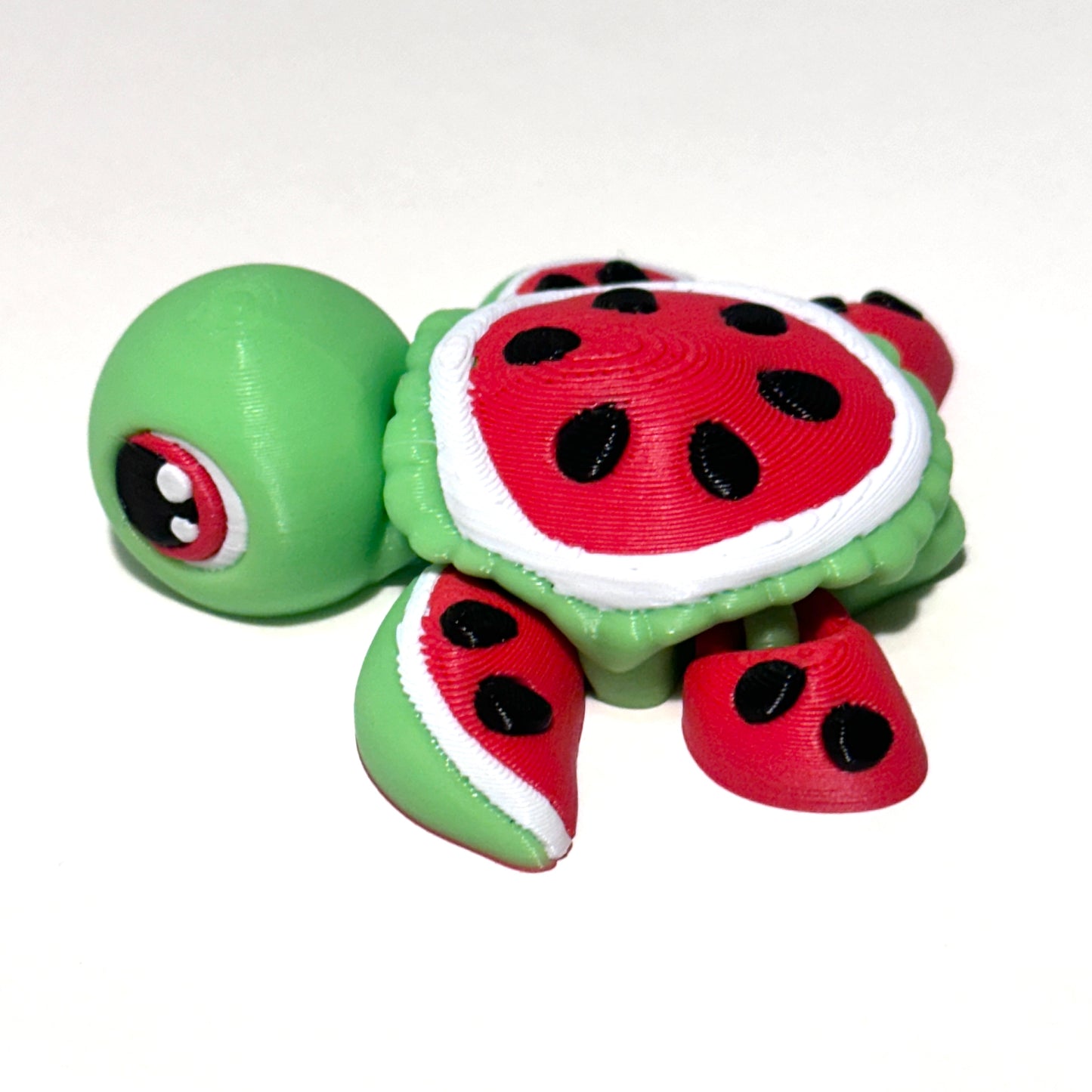 Watermelon Turtle - 3D Printed Articulating Figure