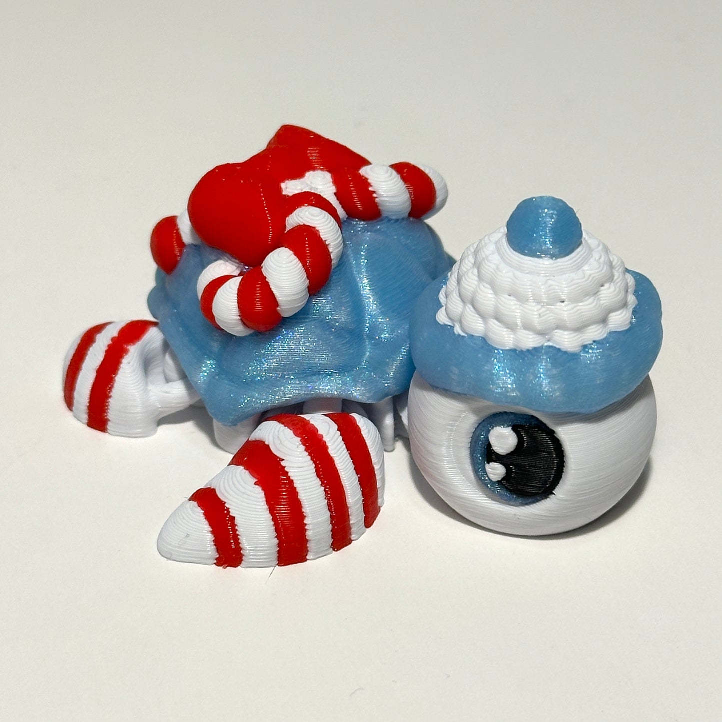 Candy Cane Turtle - 3D Printed Articulating Figure