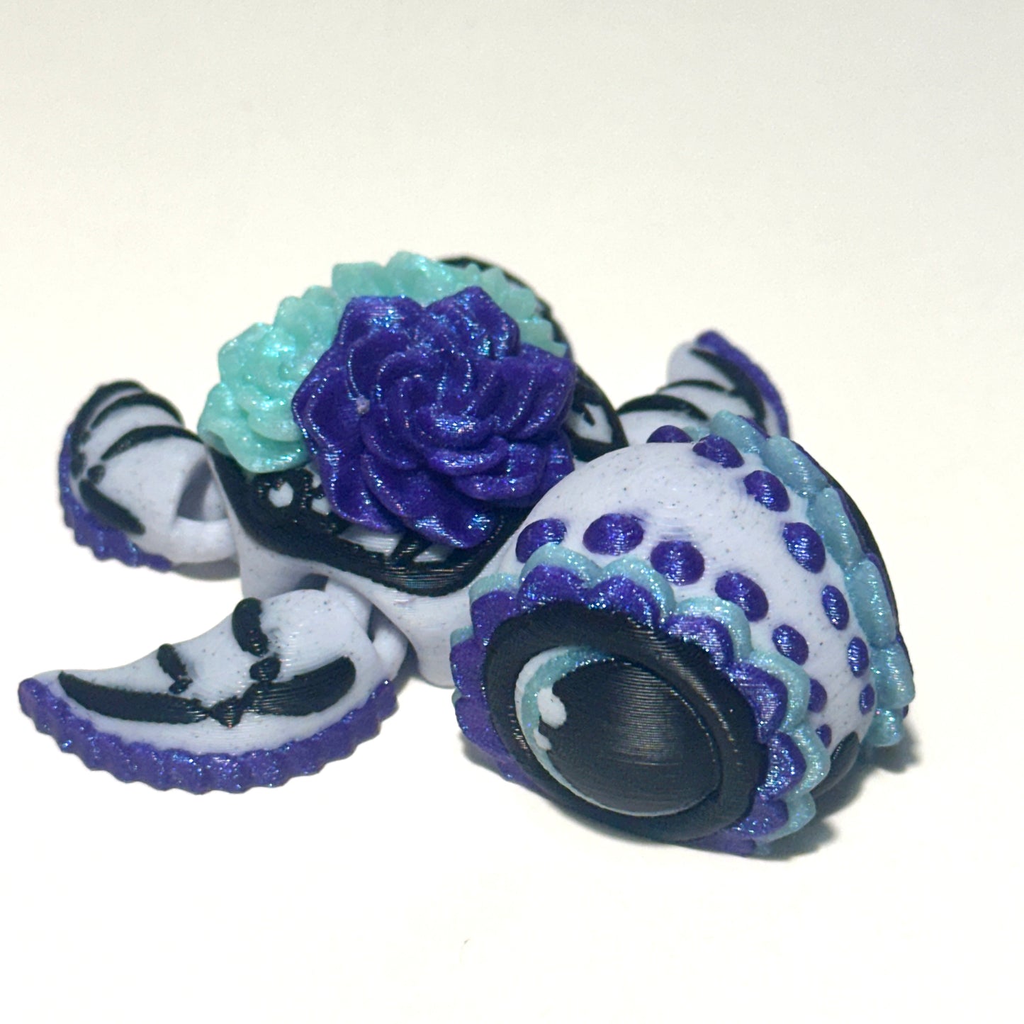 Dia De Los Muertos Turtle- 3D Printed Articulating Figure