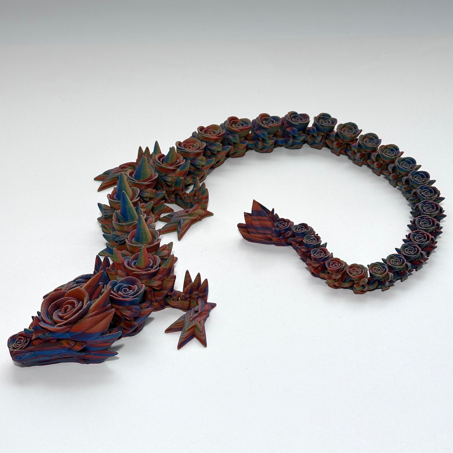 Large Rose Dragon - 3D Printed Articulating