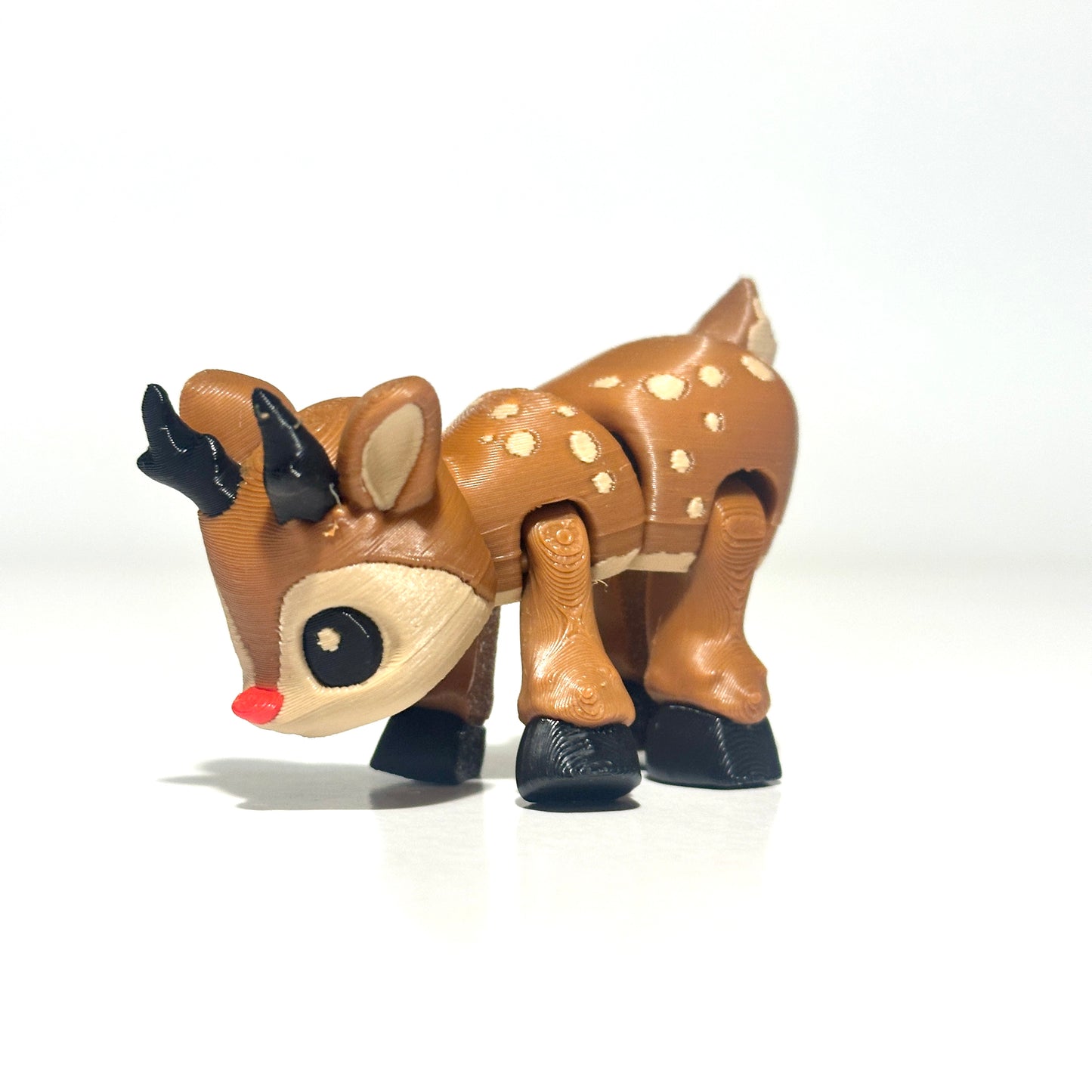 Red Nose Deer - 3D Printed Articulating Figure