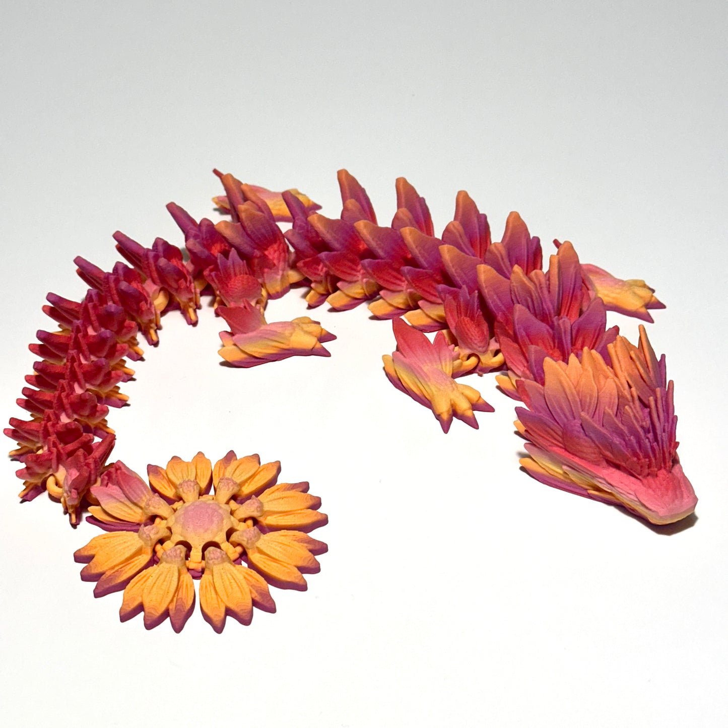 Large Sunflower Dragon - 3D Printed Articulating FIgure