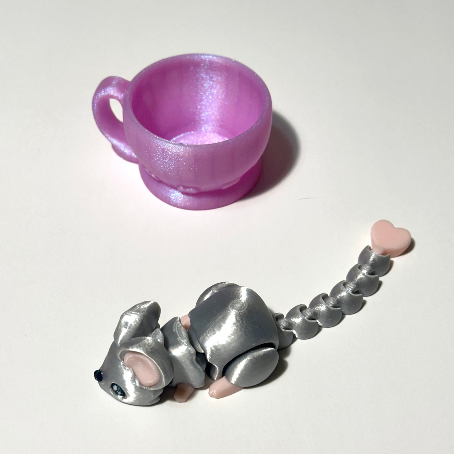 Tea Cup Mouse Set - 3D Printed Articulating Figure