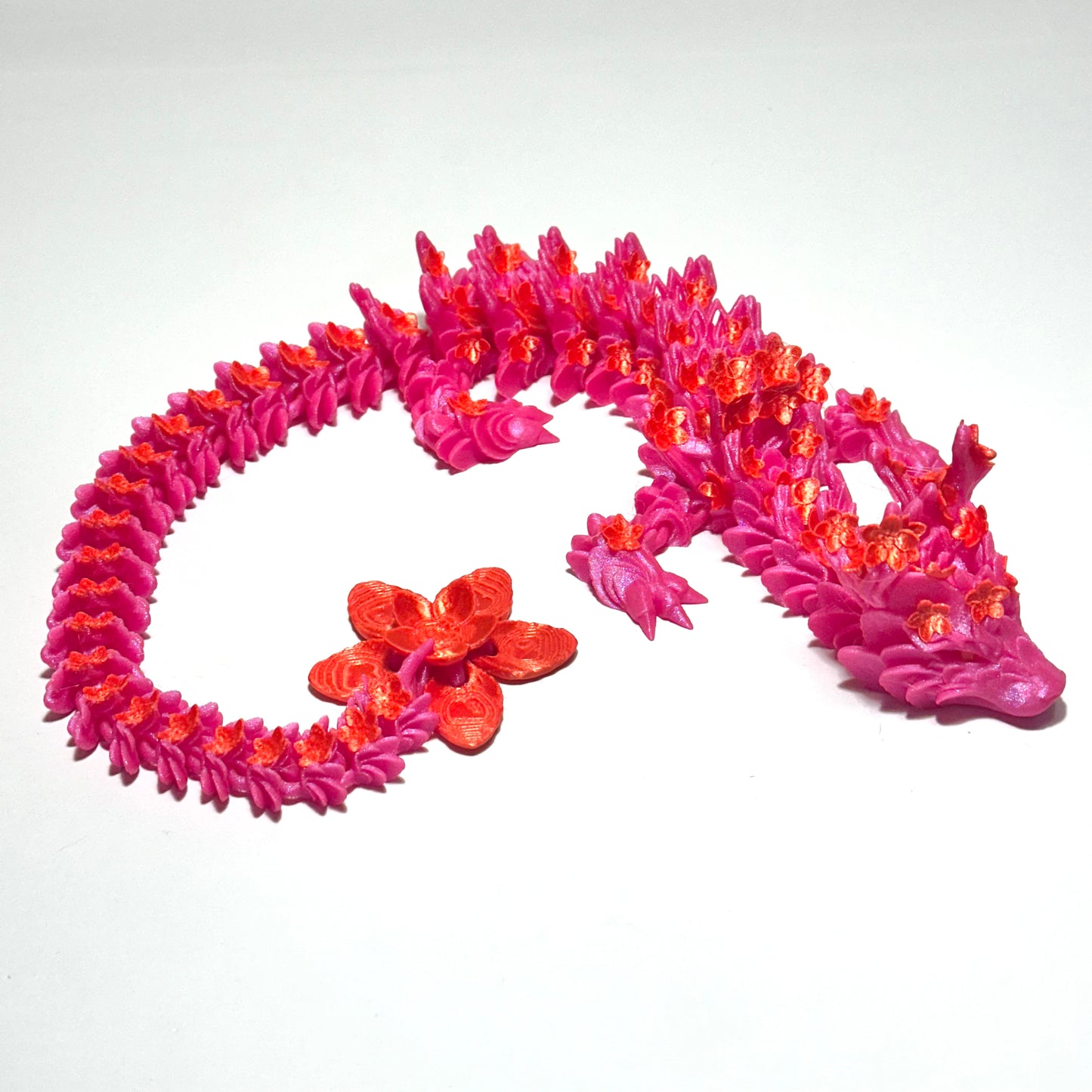 Large Cherry Blossom Dragon - 3D Printed Articulating Figurine