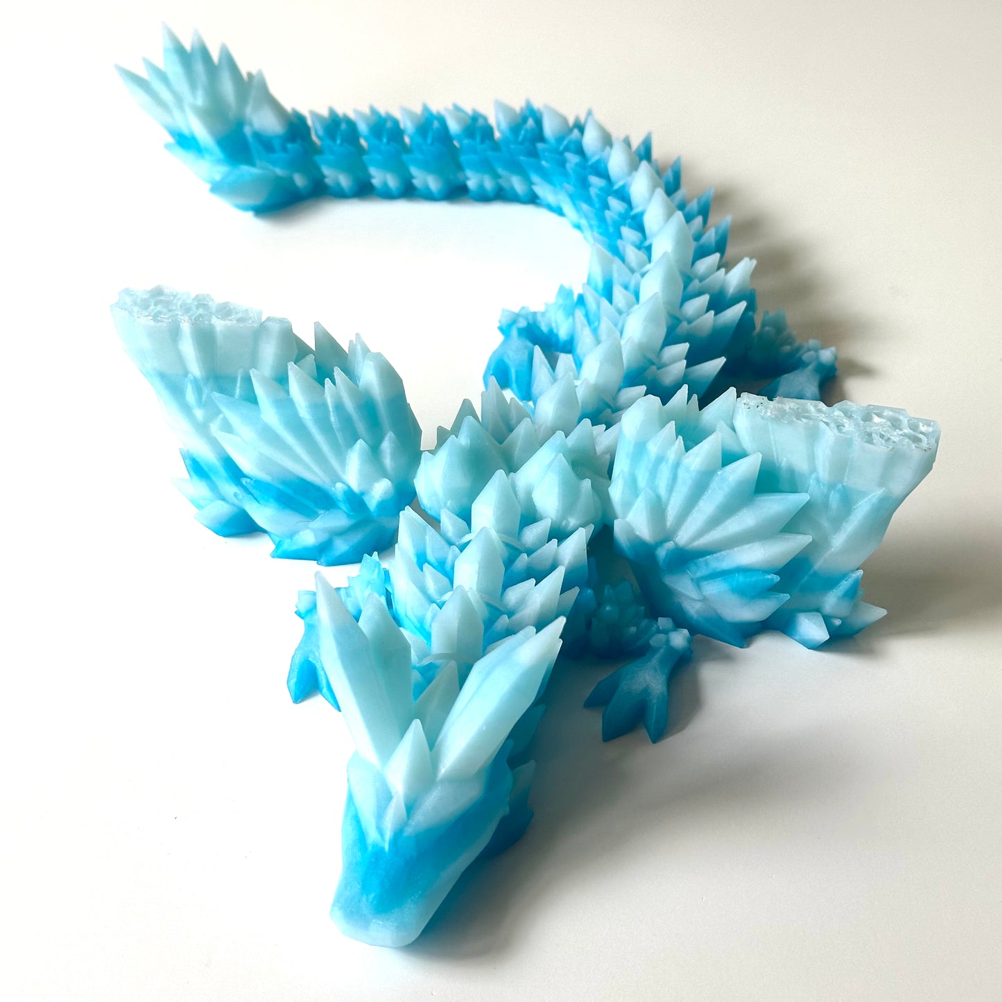 Large Crystal Wing Dragon - 3D Printed Articulating Figure