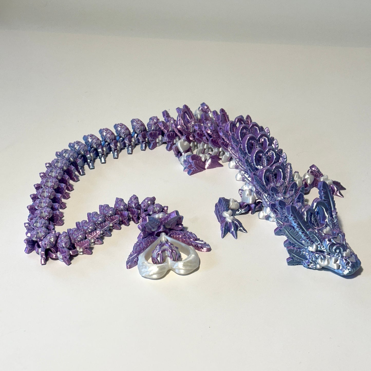 Large Light Heart Dragon - 3D Printed Articulating Figurine