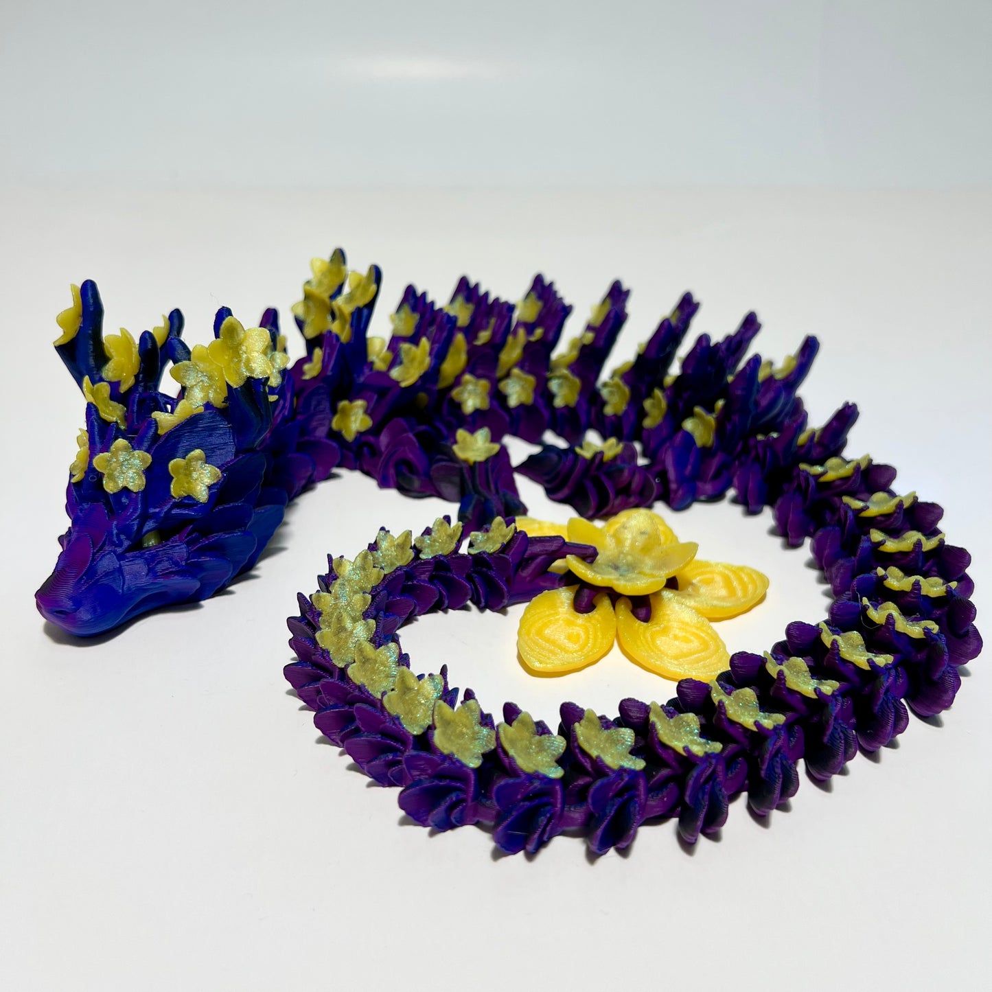 Large Cherry Blossom Dragon - 3D Printed Articulating Figurine