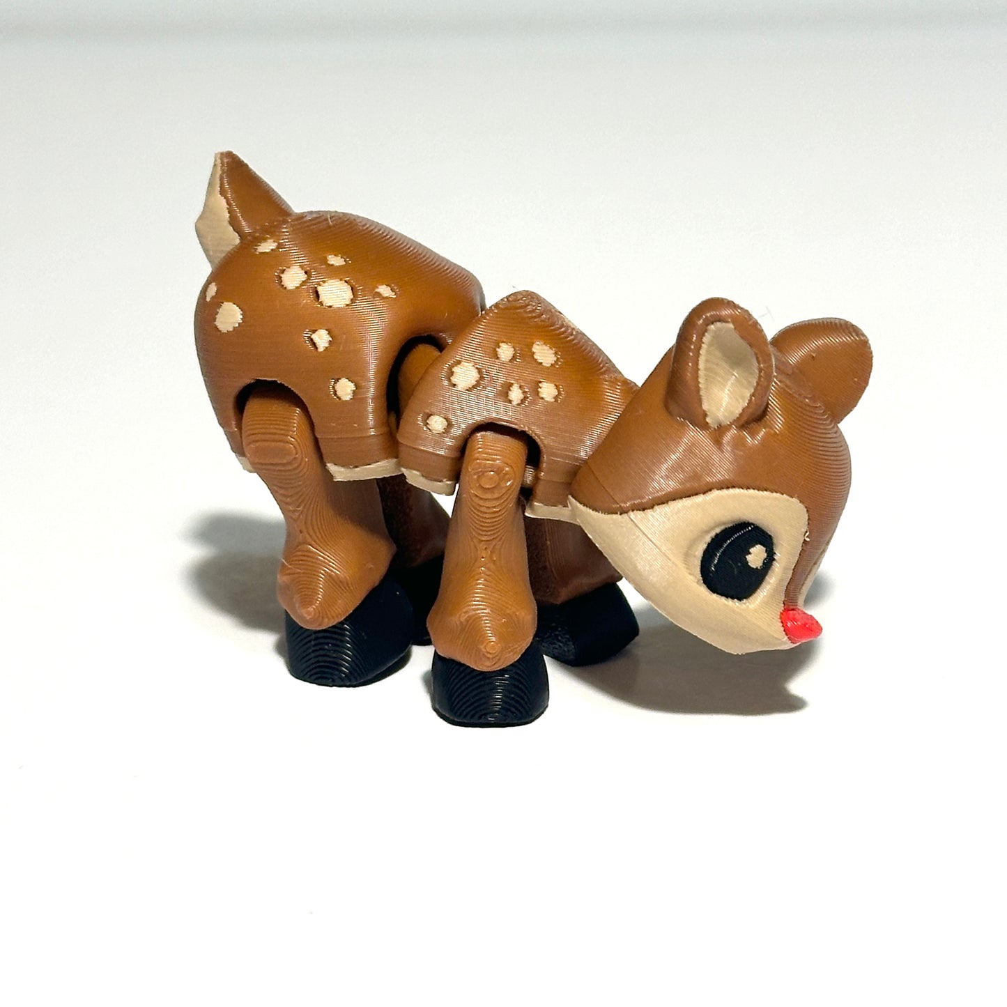 Red Nose Deer - 3D Printed Articulating Figure