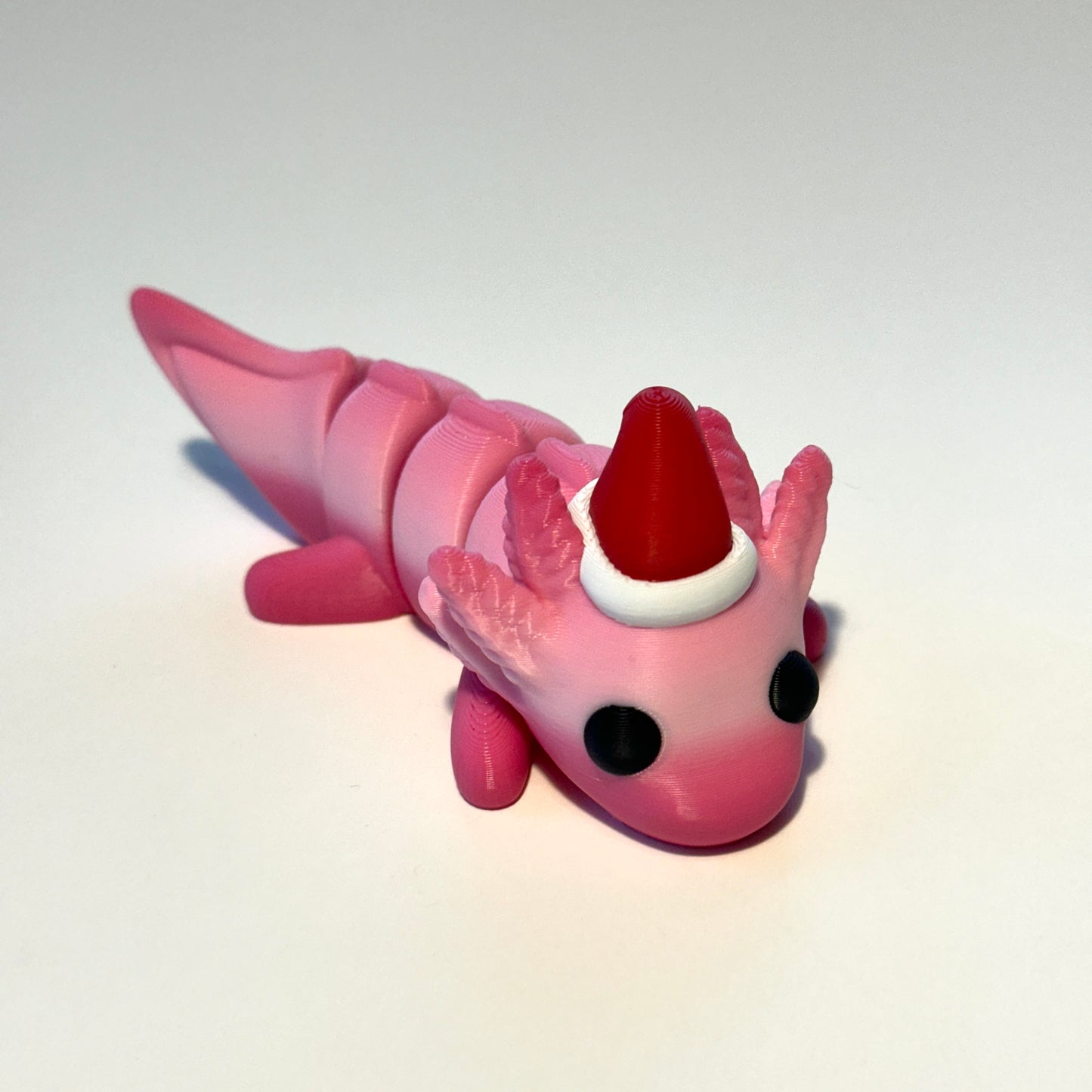 Christmas Baby Axolotl - 3D Printed  Articulating Figurine