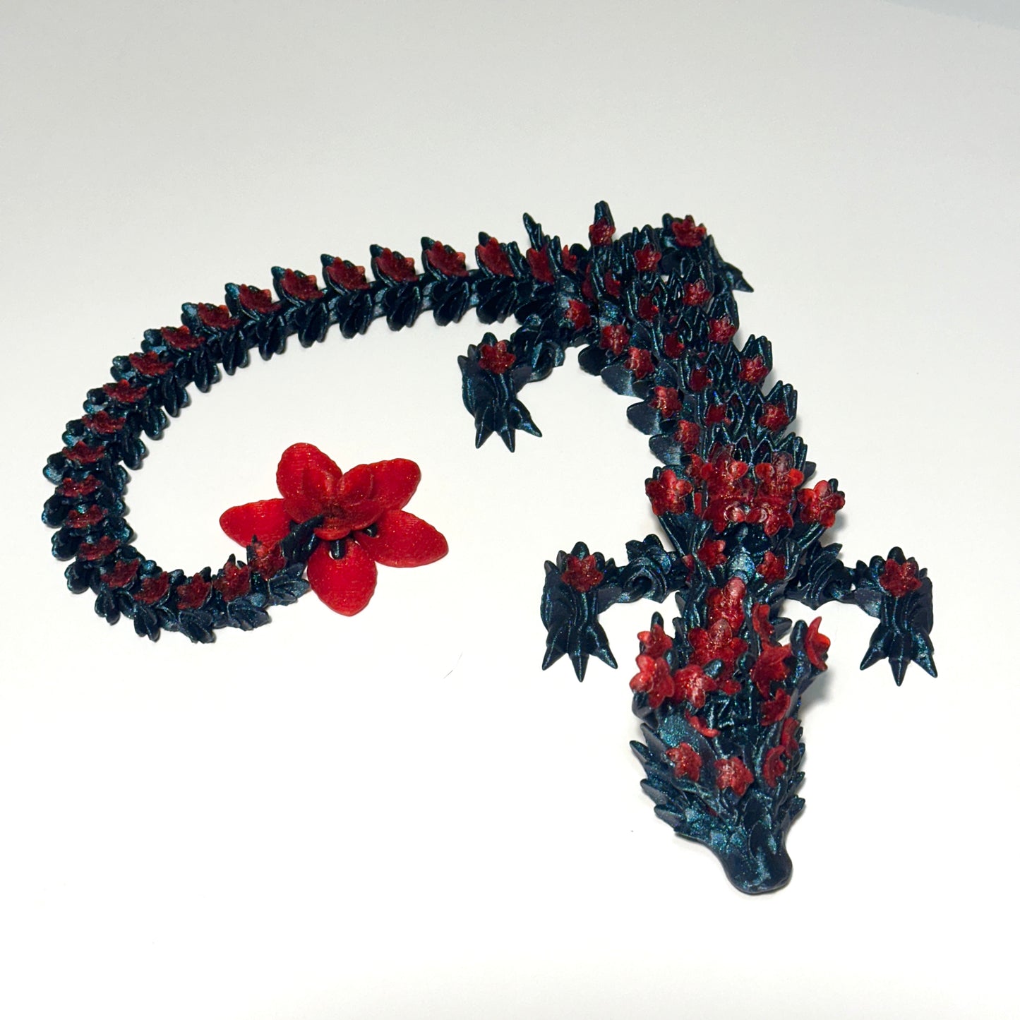 Large Cherry Blossom Dragon - 3D Printed Articulating Figurine