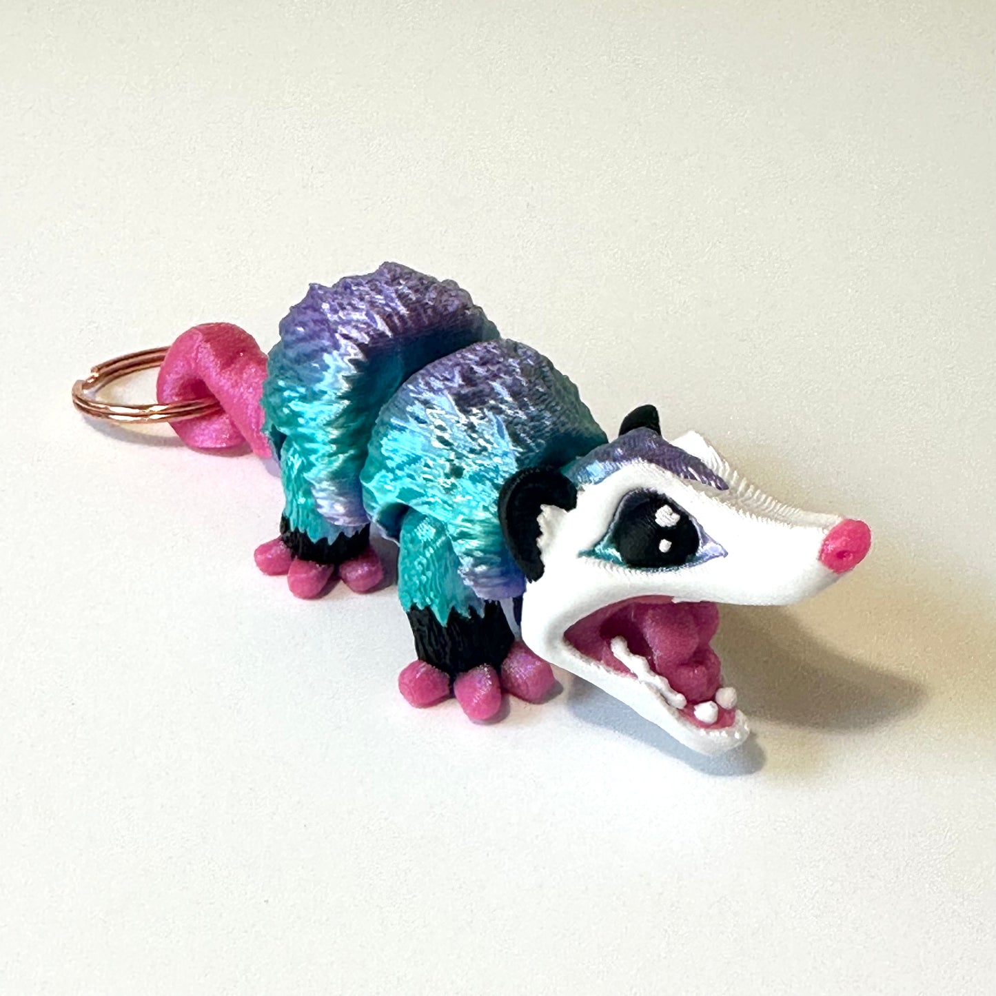 Baby Opossum Keychain - 3D Printed Articulating Figure