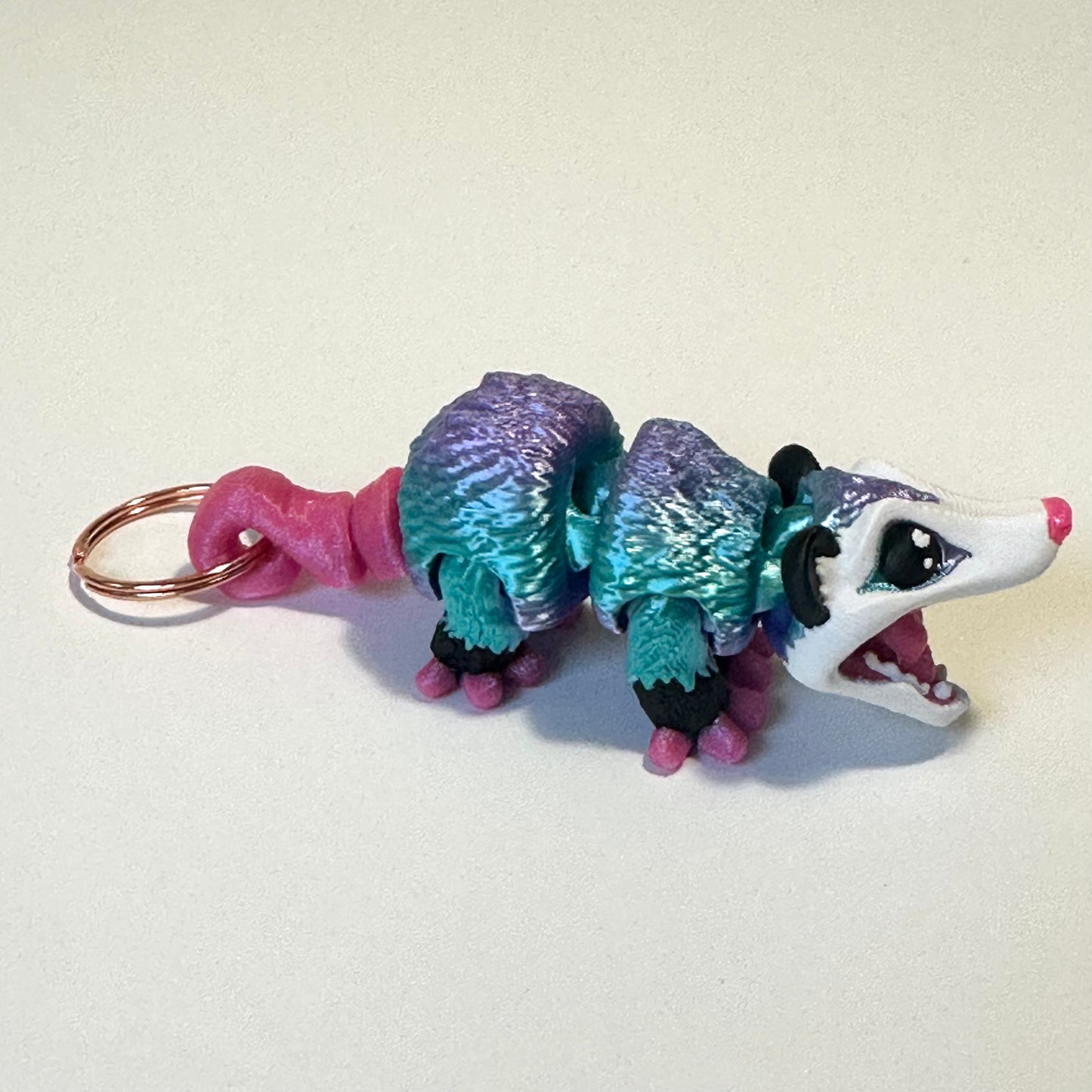 Baby Opossum Keychain - 3D Printed Articulating Figure