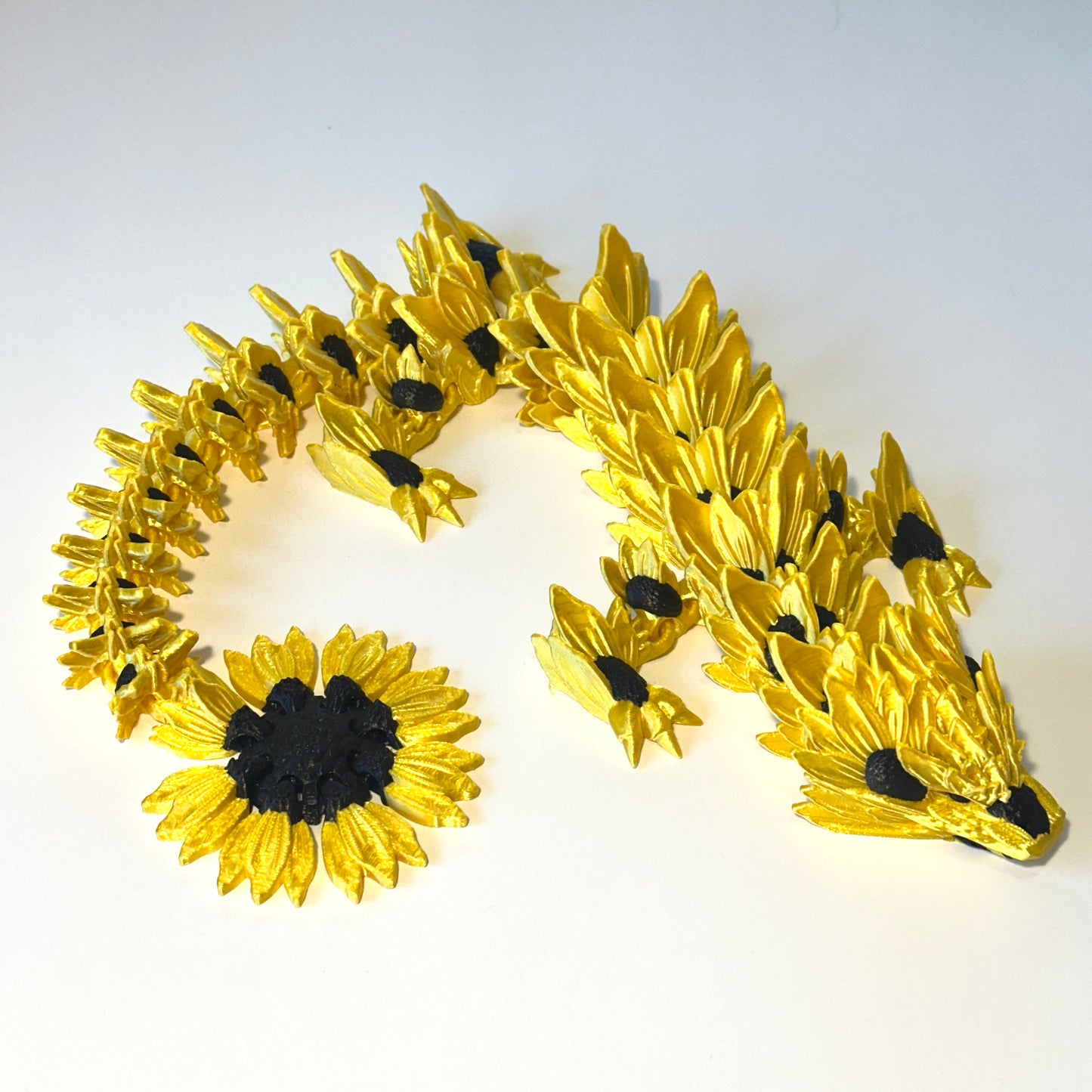 Large Sunflower Dragon - 3D Printed Articulating FIgure