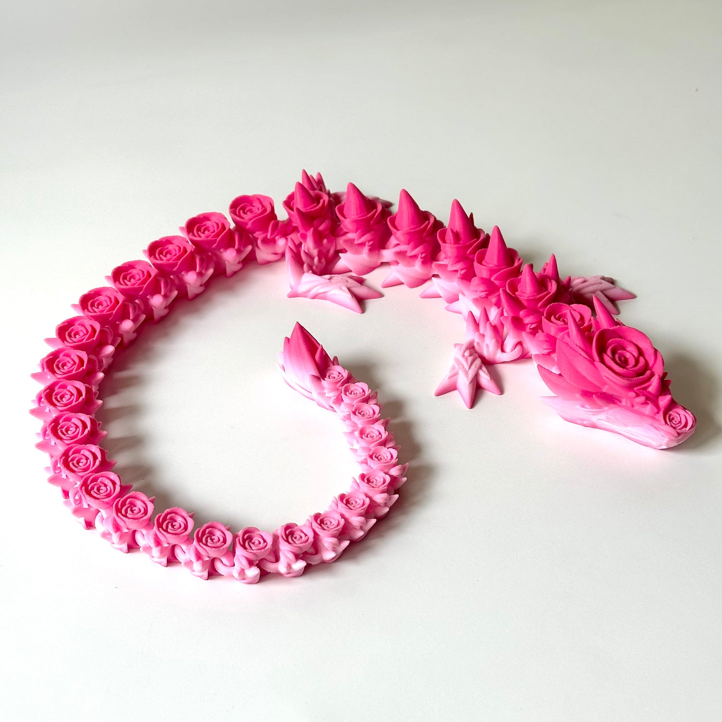 Large Rose Dragon - 3D Printed Articulating