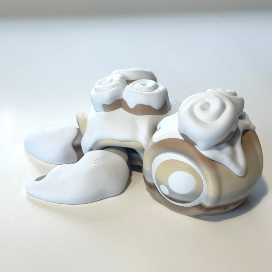 Giant Cinnamon Roll Turtle - 3D Printed Articulating FIgure