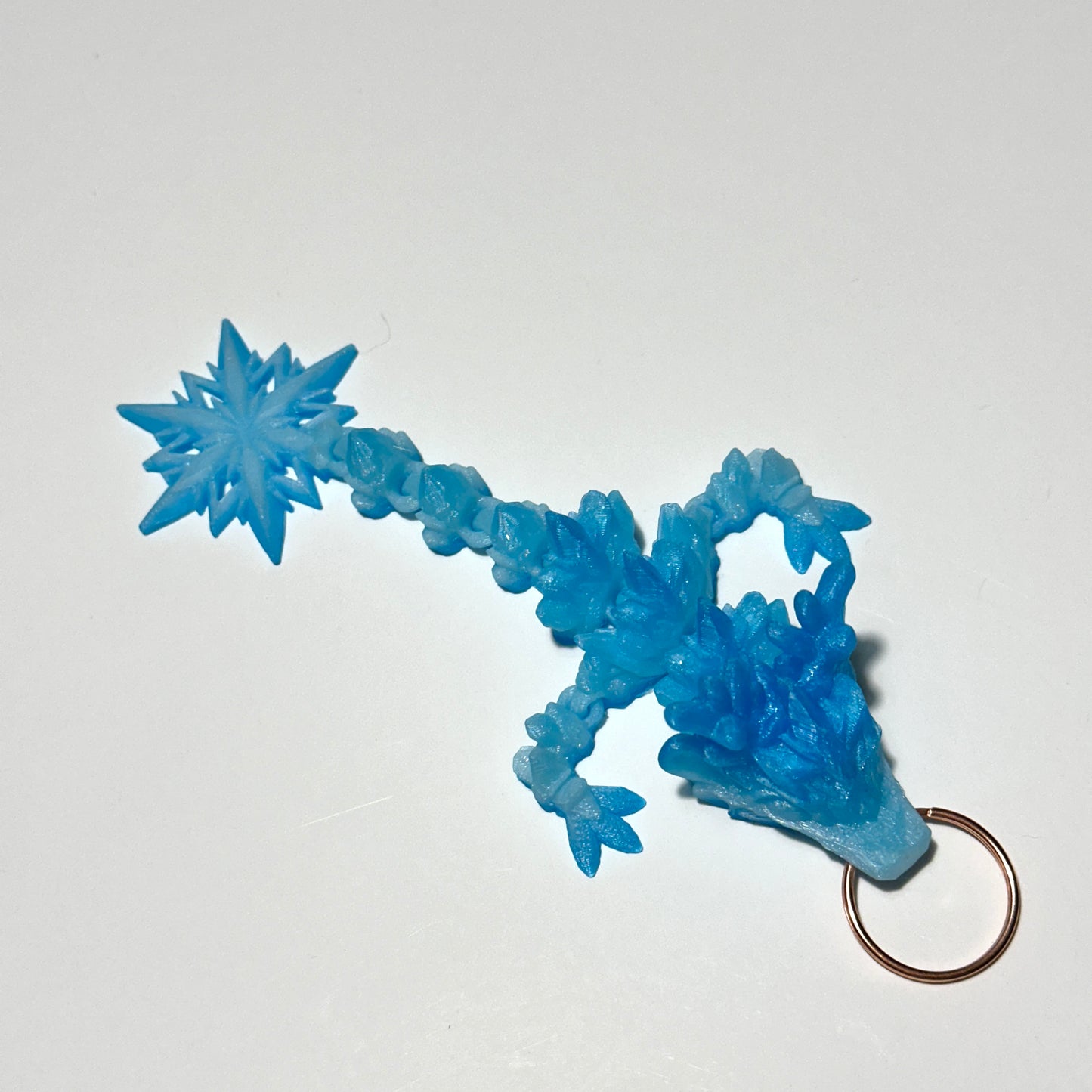 Winter Dragon Tadling Keychain – 3D Printed Articulating Figure