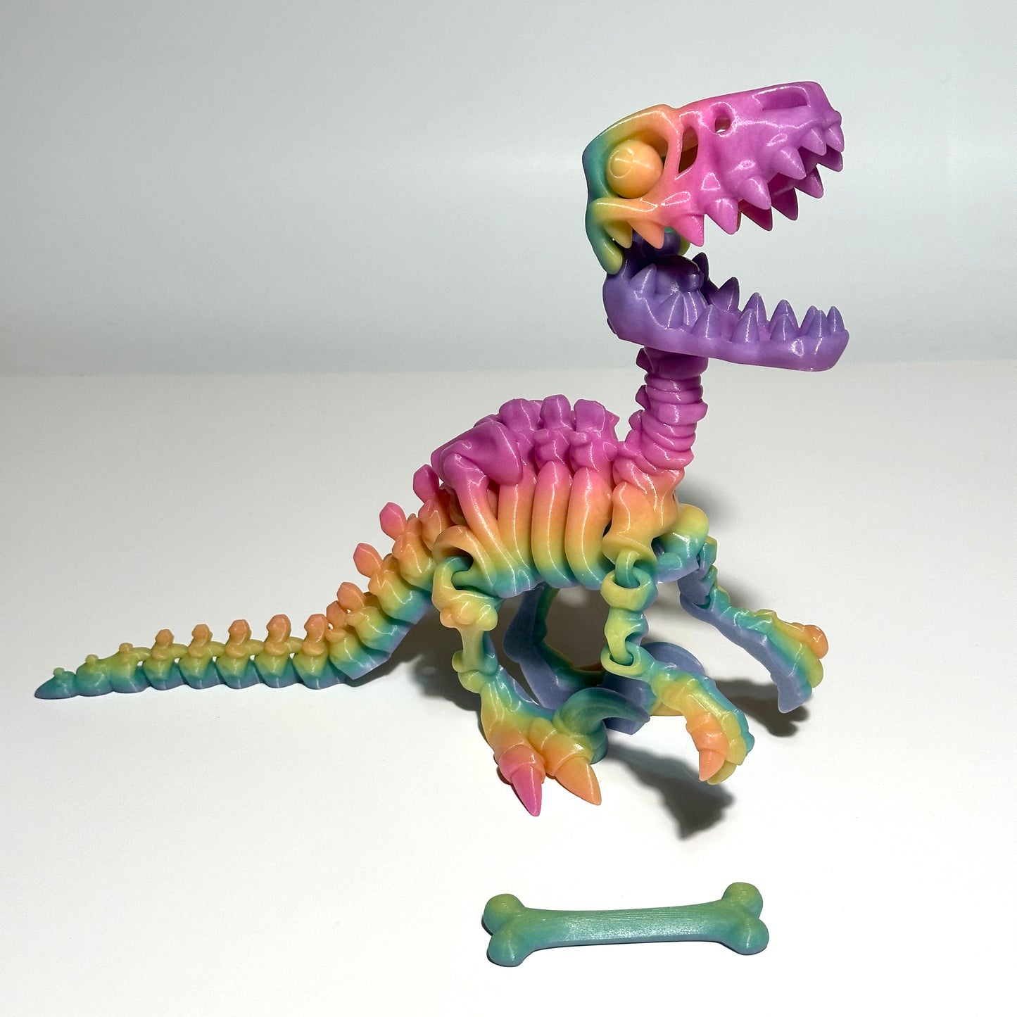 Giant Flexi Skeleton Raptor - 3D Printed Articulating Figure