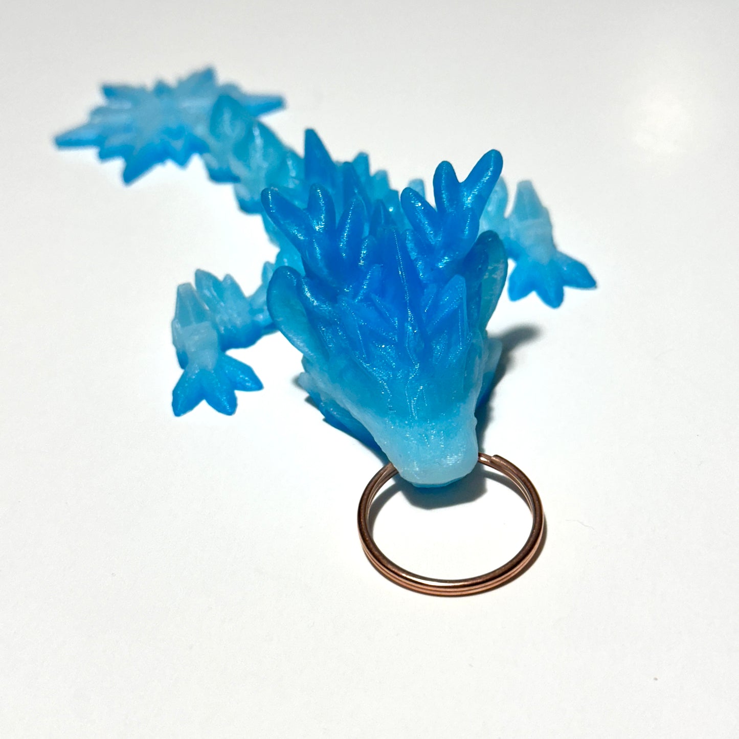 Winter Dragon Tadling Keychain – 3D Printed Articulating Figure