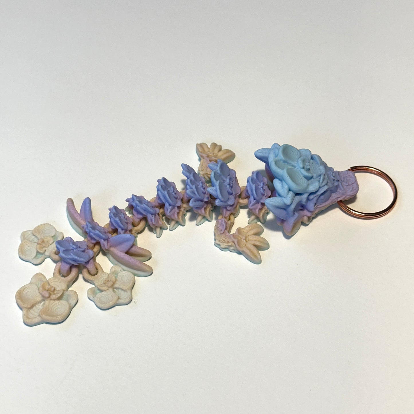 Orchid Dragon Tadling Keychain - 3D Printed Articulating Figure