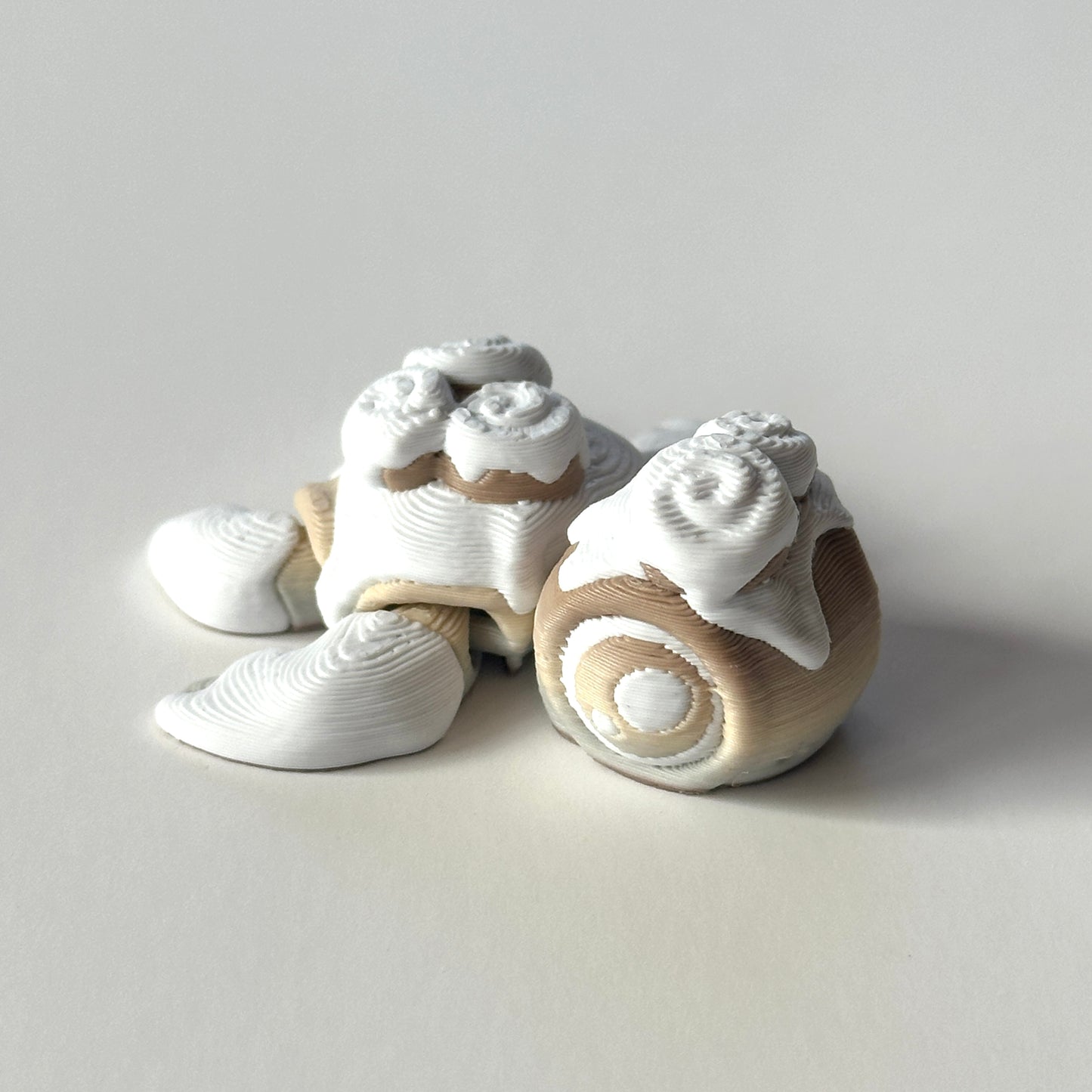 Mini Cinnamon Roll Turtle - 3D Printed Articulating Figure