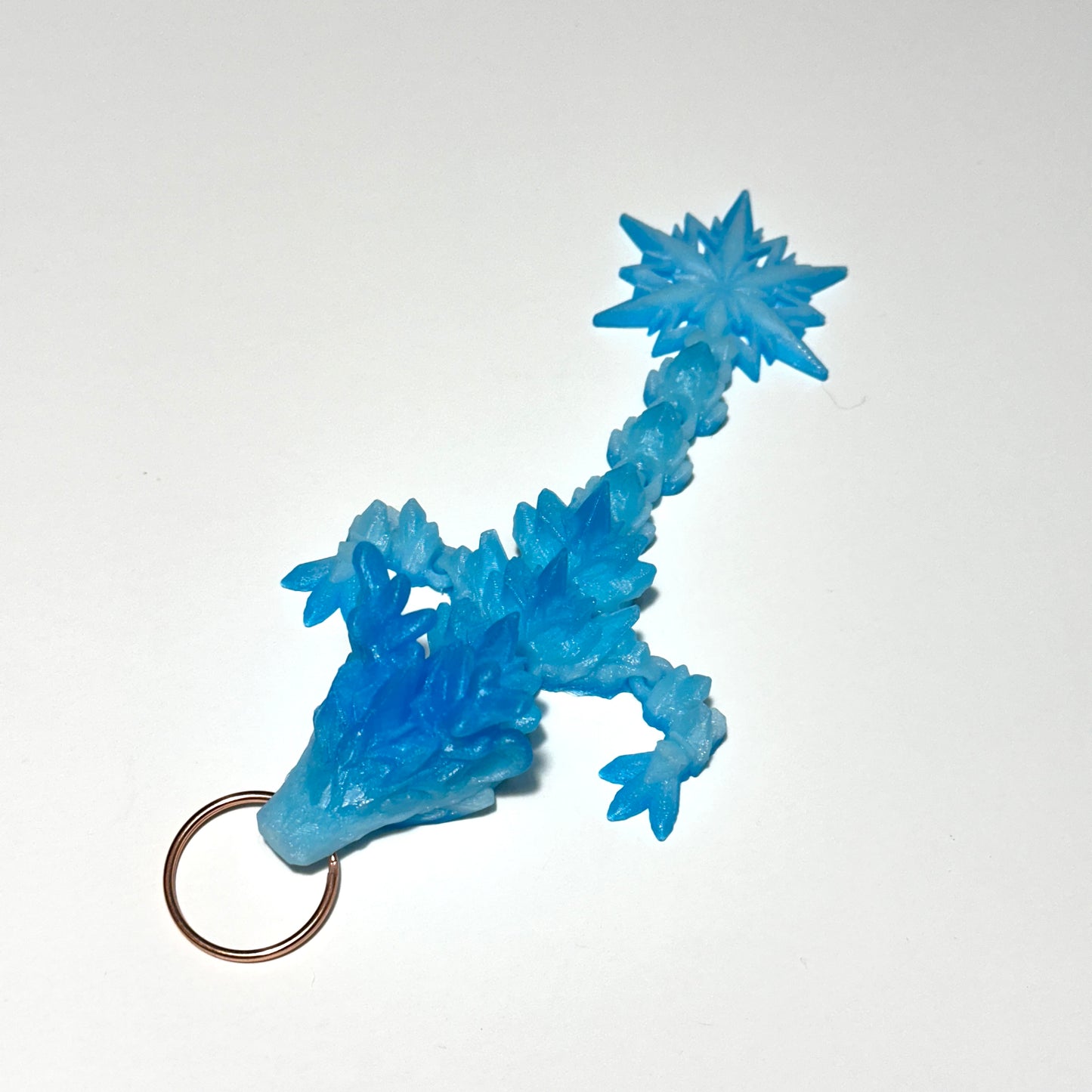 Winter Dragon Tadling Keychain – 3D Printed Articulating Figure