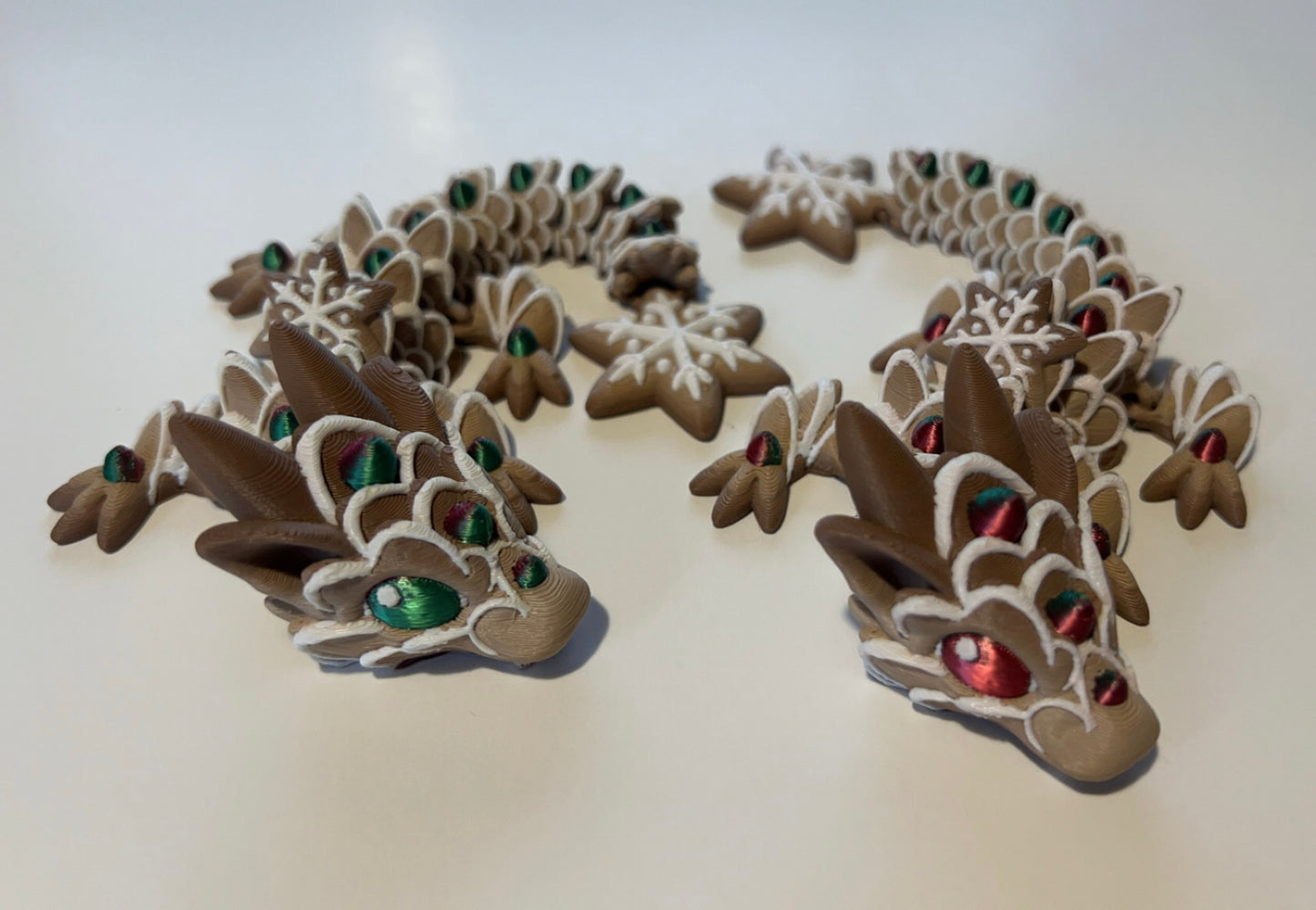 Large Gingerbread Dragon - 3D Printed Articulating Figure