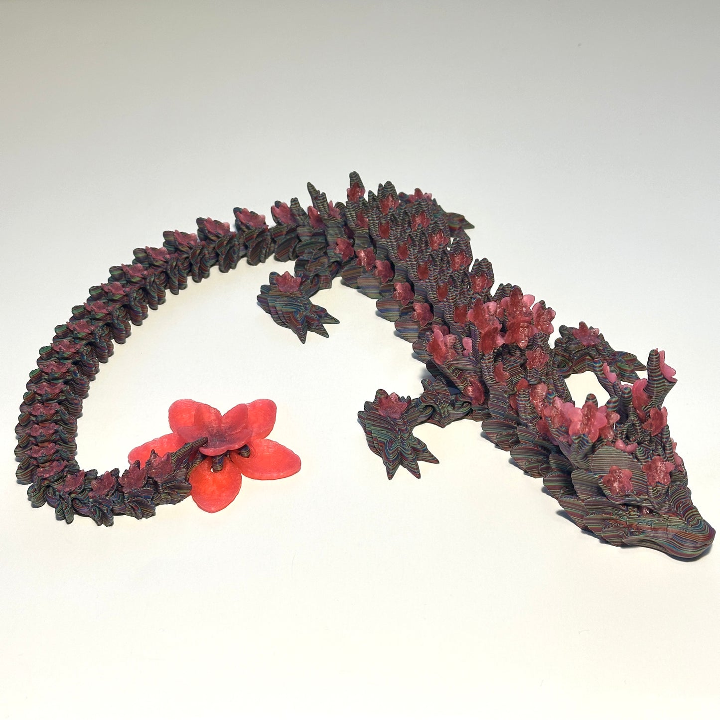 Large Cherry Blossom Dragon - 3D Printed Articulating Figurine