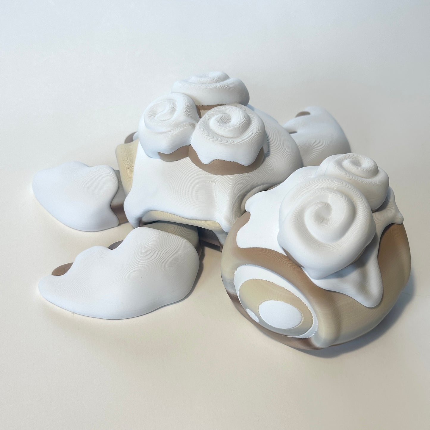 Giant Cinnamon Roll Turtle - 3D Printed Articulating FIgure