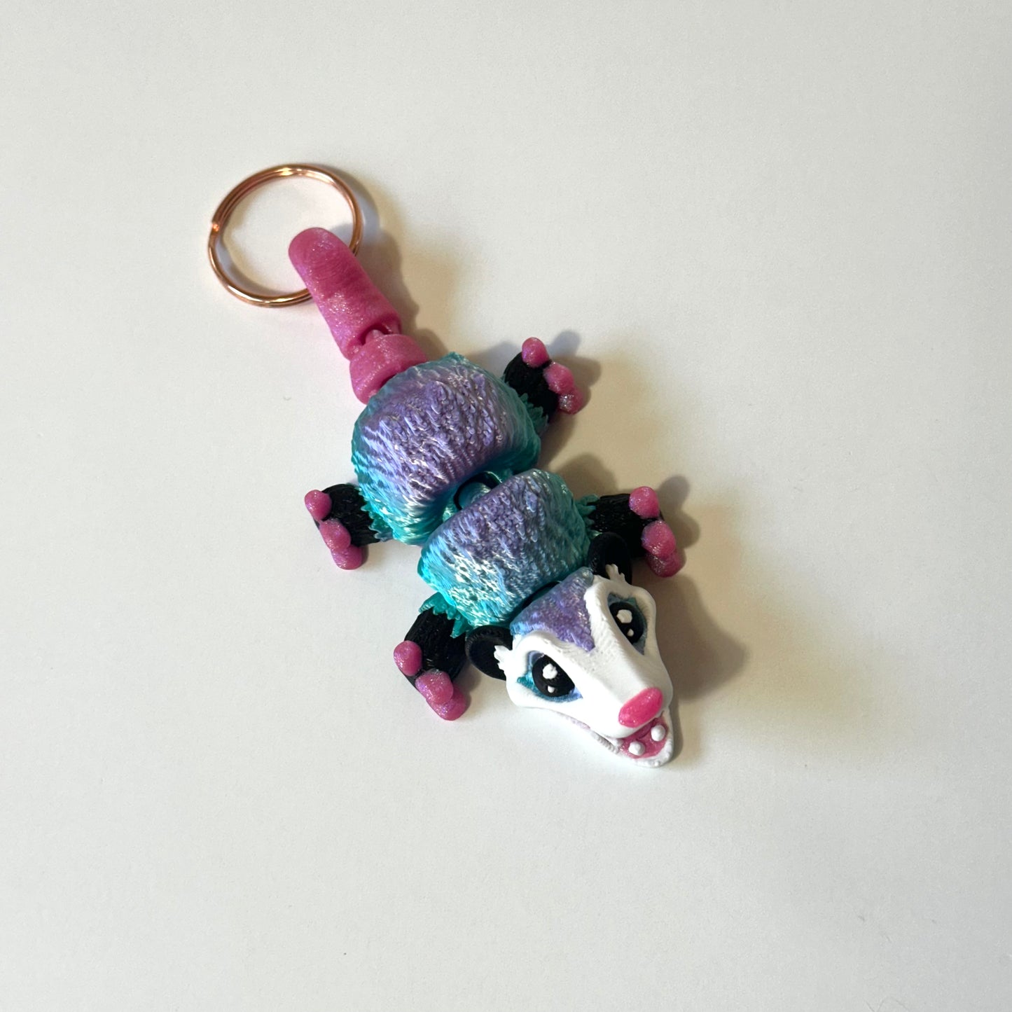 Baby Opossum Keychain - 3D Printed Articulating Figure