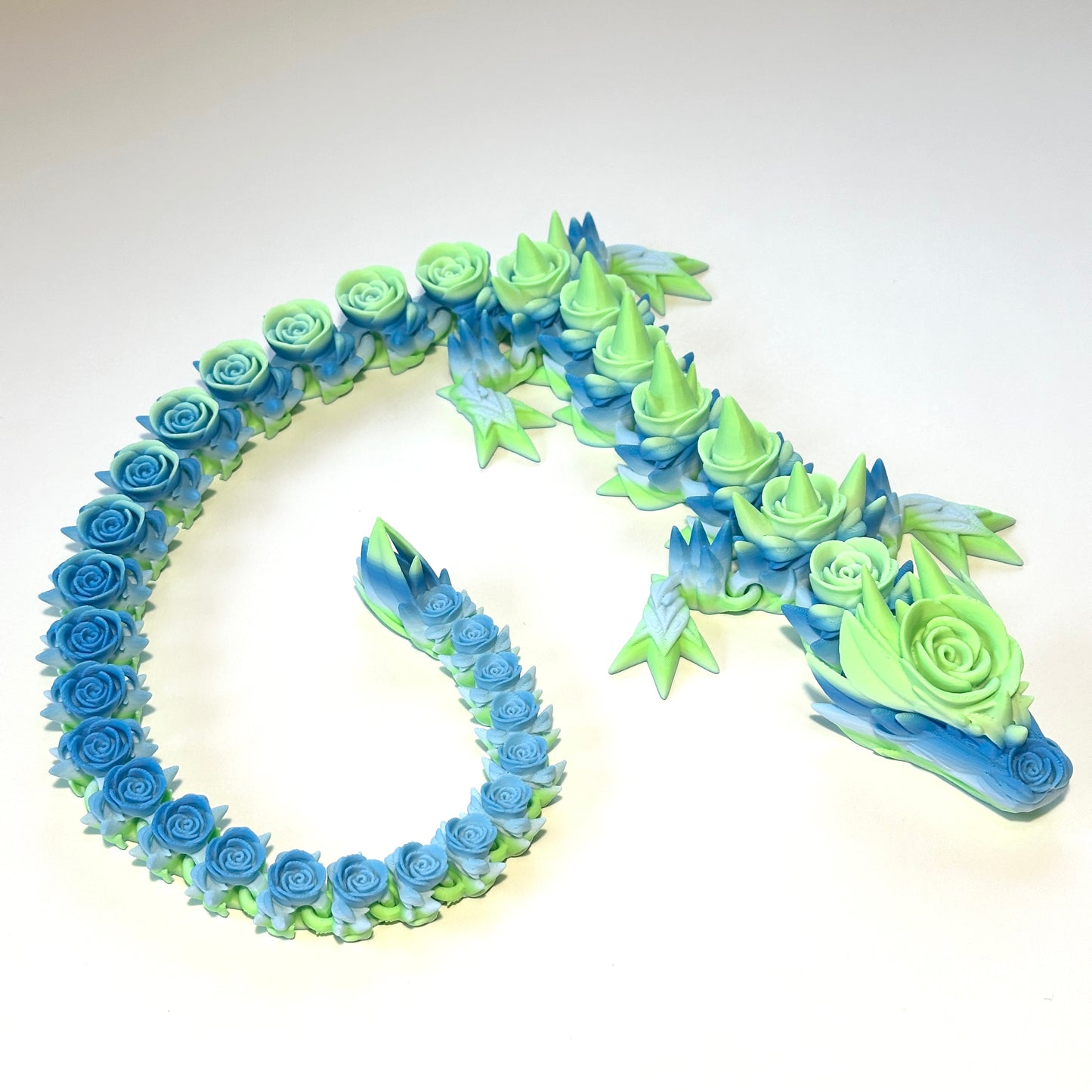 Large Rose Dragon - 3D Printed Articulating