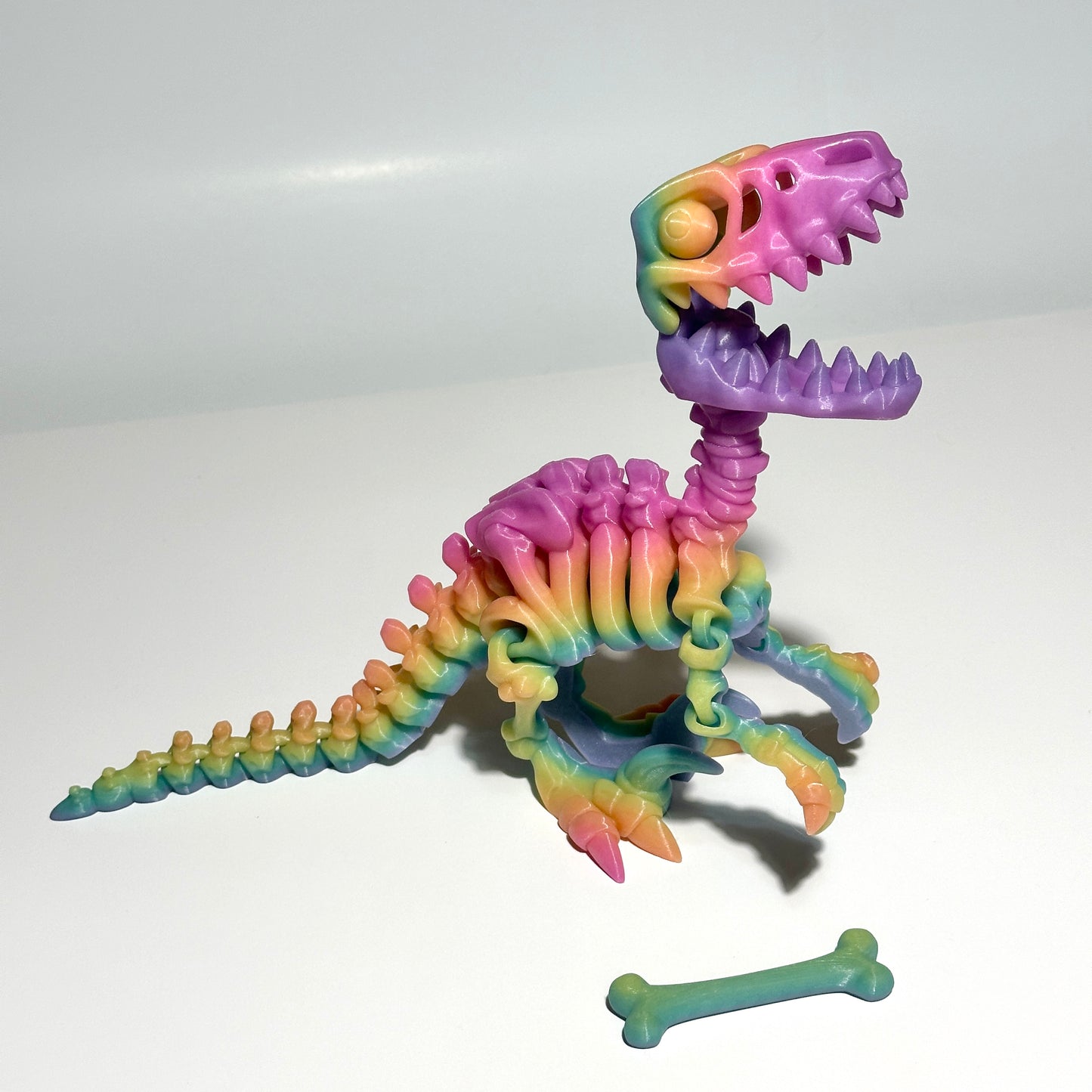 Giant Flexi Skeleton Raptor - 3D Printed Articulating Figure