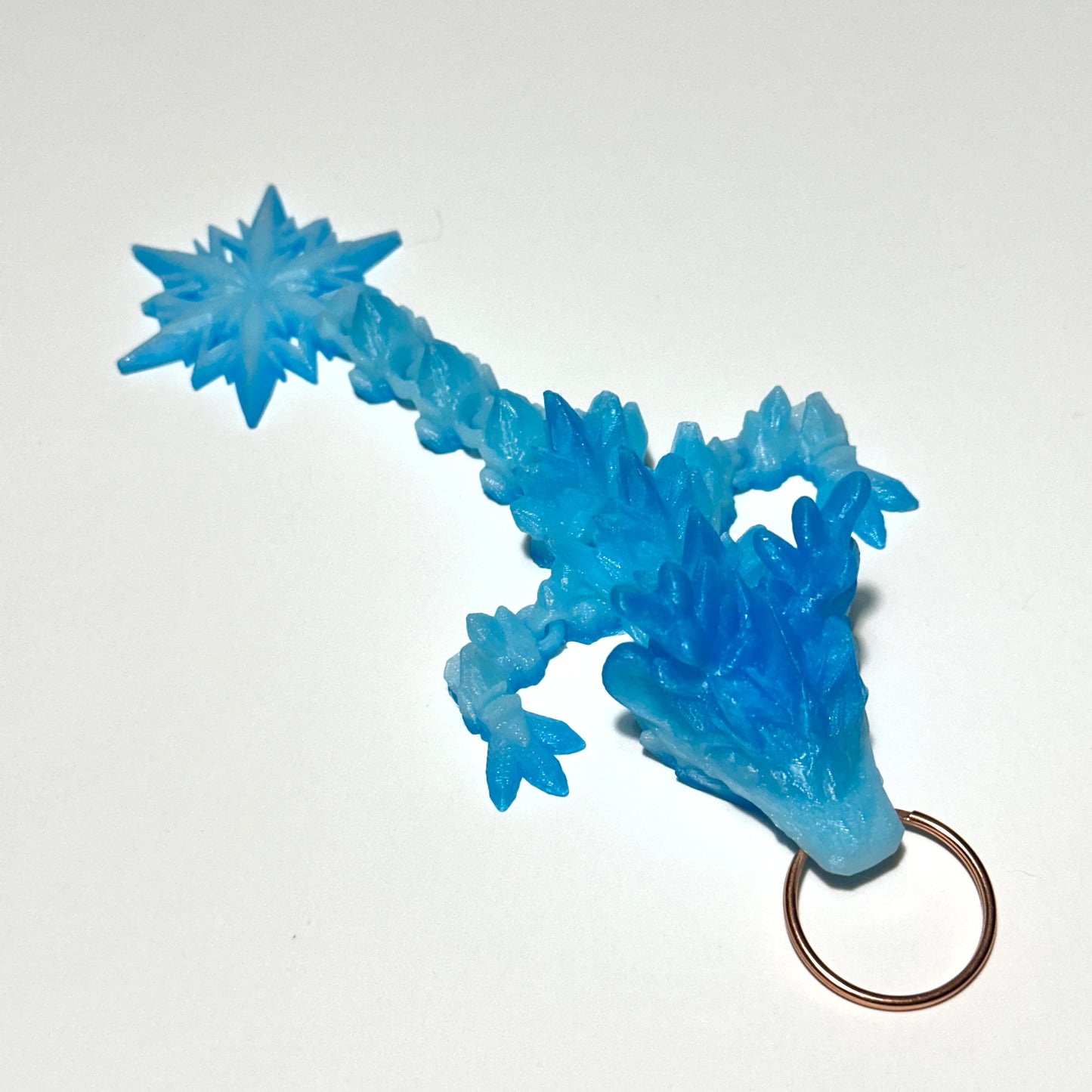 Winter Dragon Tadling Keychain – 3D Printed Articulating Figure