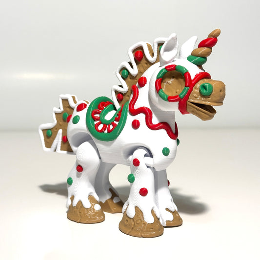 Gingerbread Unicorn - 3D Printed Articulating Figure