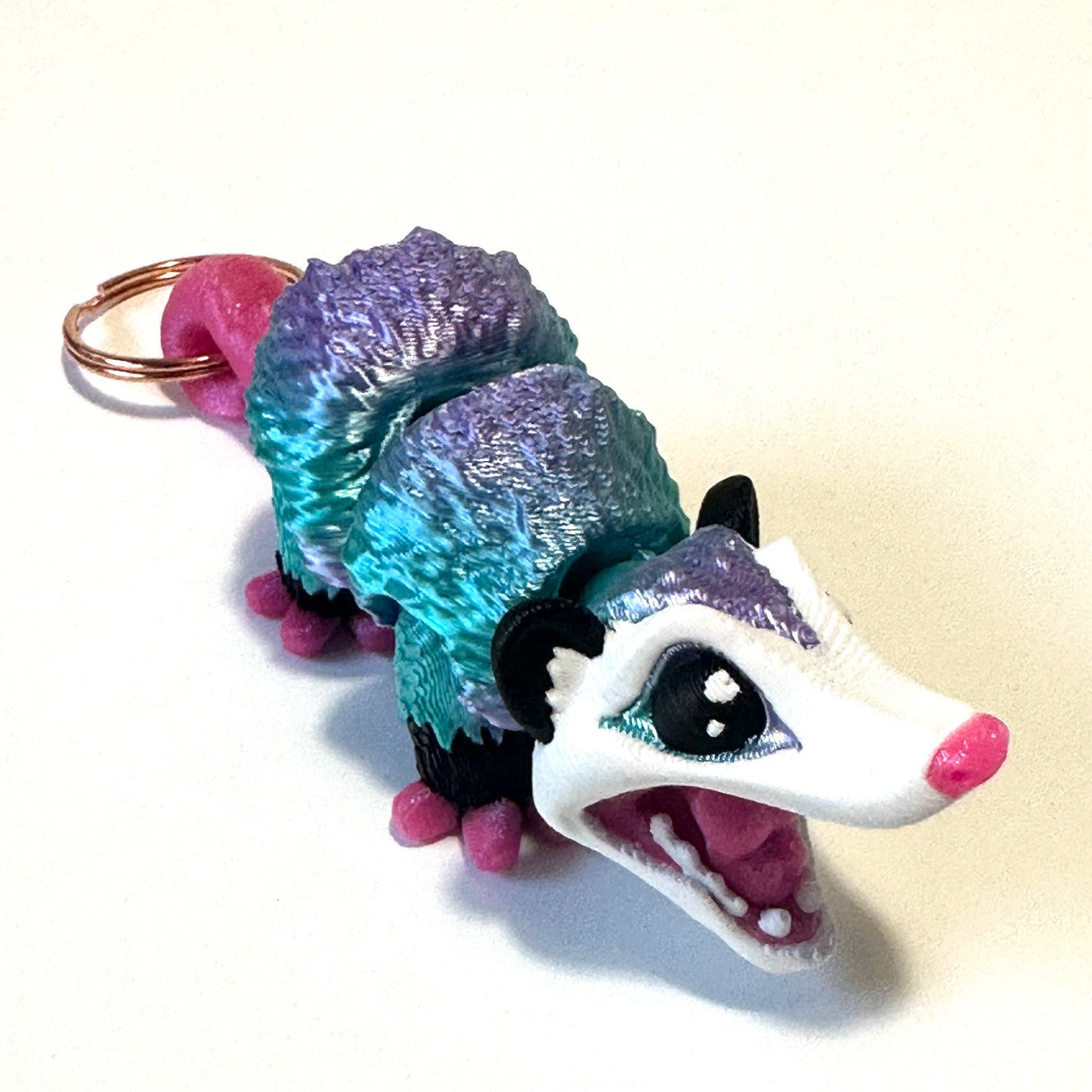 Baby Opossum Keychain - 3D Printed Articulating Figure