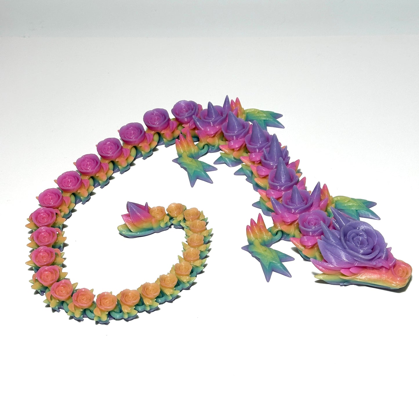 Large Rose Dragon - 3D Printed Articulating