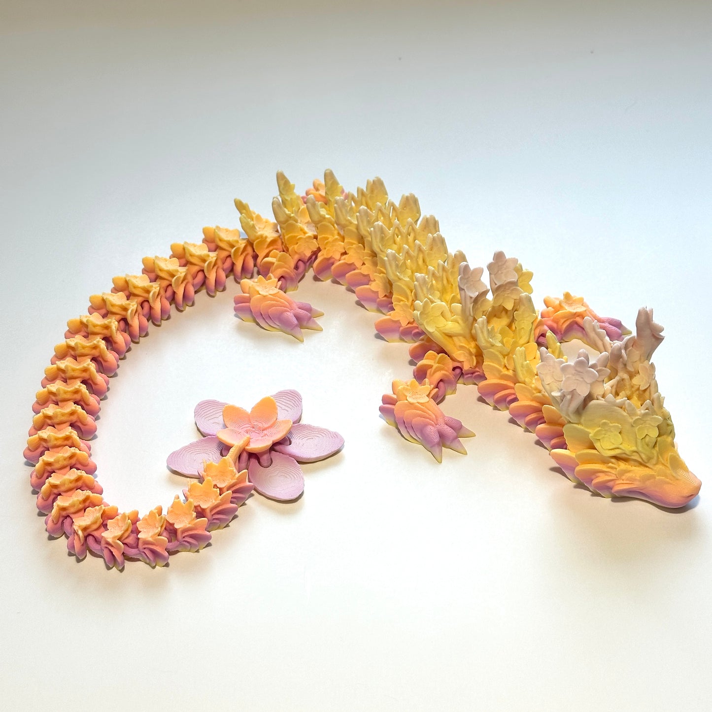 Large Cherry Blossom Dragon - 3D Printed Articulating Figurine