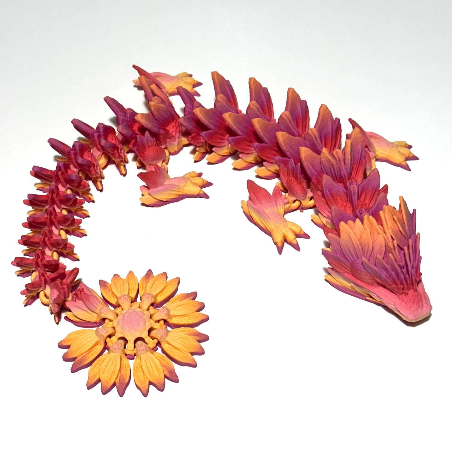 Large Sunflower Dragon - 3D Printed Articulating FIgure