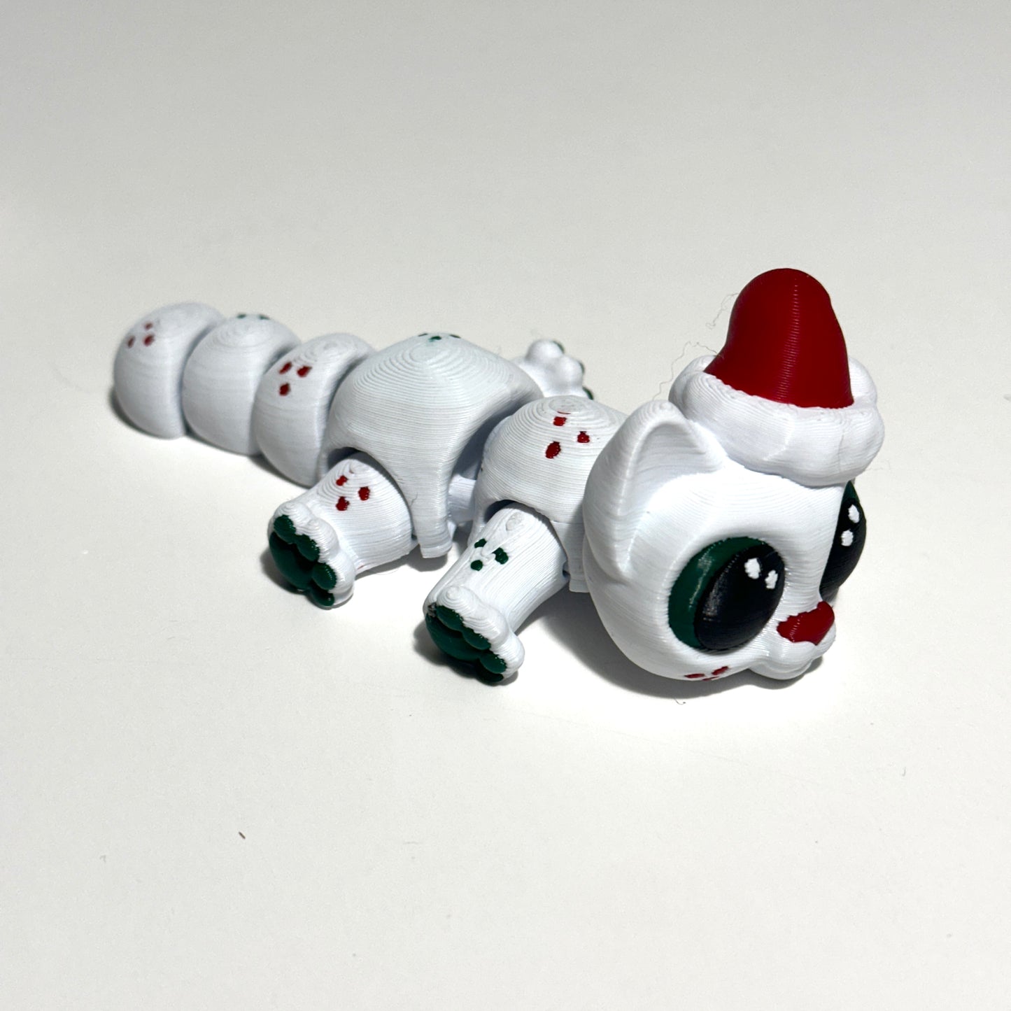 Christmas Kitty - 3D Printed Articulating Figure