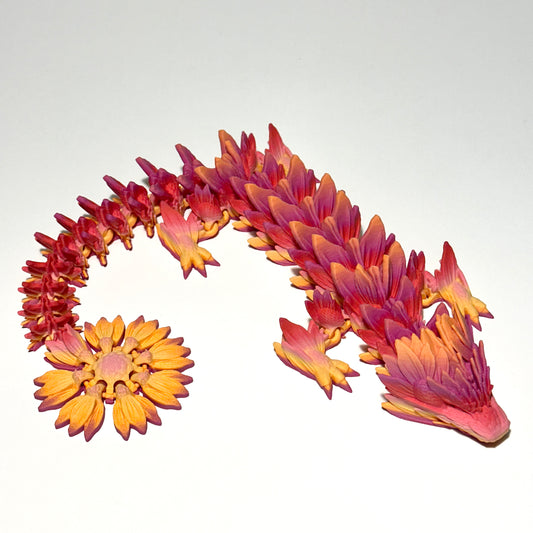 Large Sunflower Dragon - 3D Printed Articulating FIgure