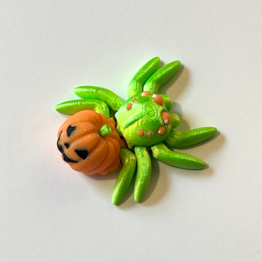 Tiny Jack-O-Lantern Spider - 3D Printed Articulating Figure