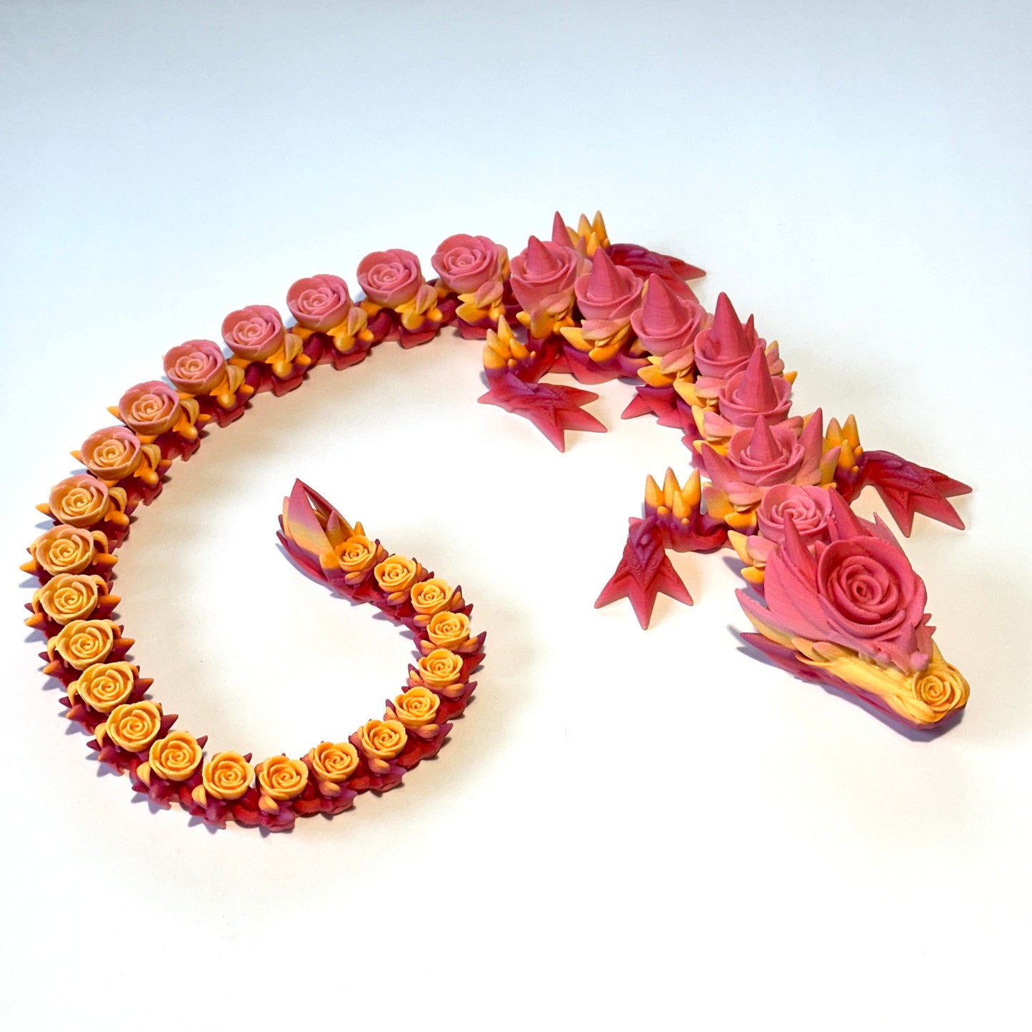 Large Rose Dragon - 3D Printed Articulating