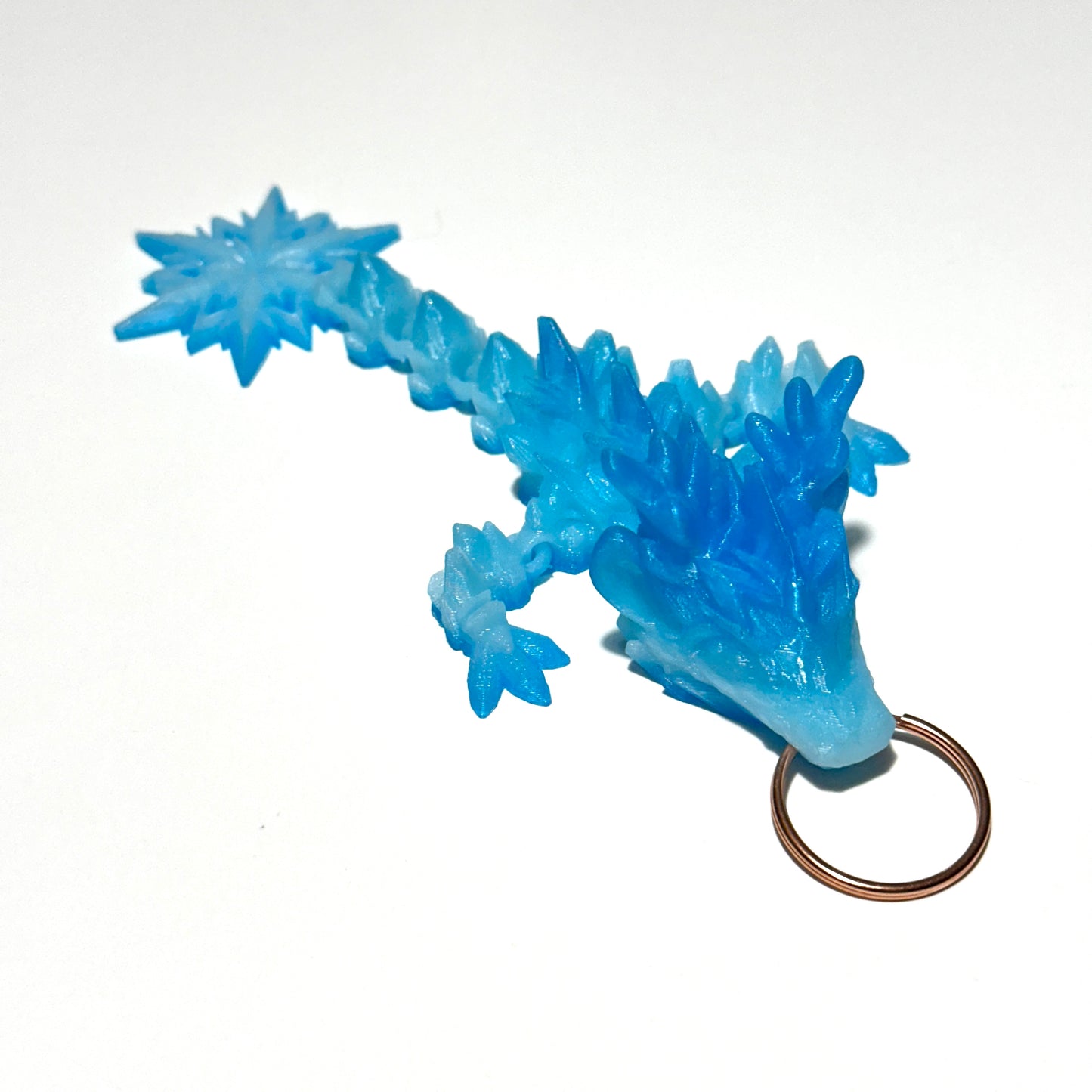 Winter Dragon Tadling Keychain – 3D Printed Articulating Figure