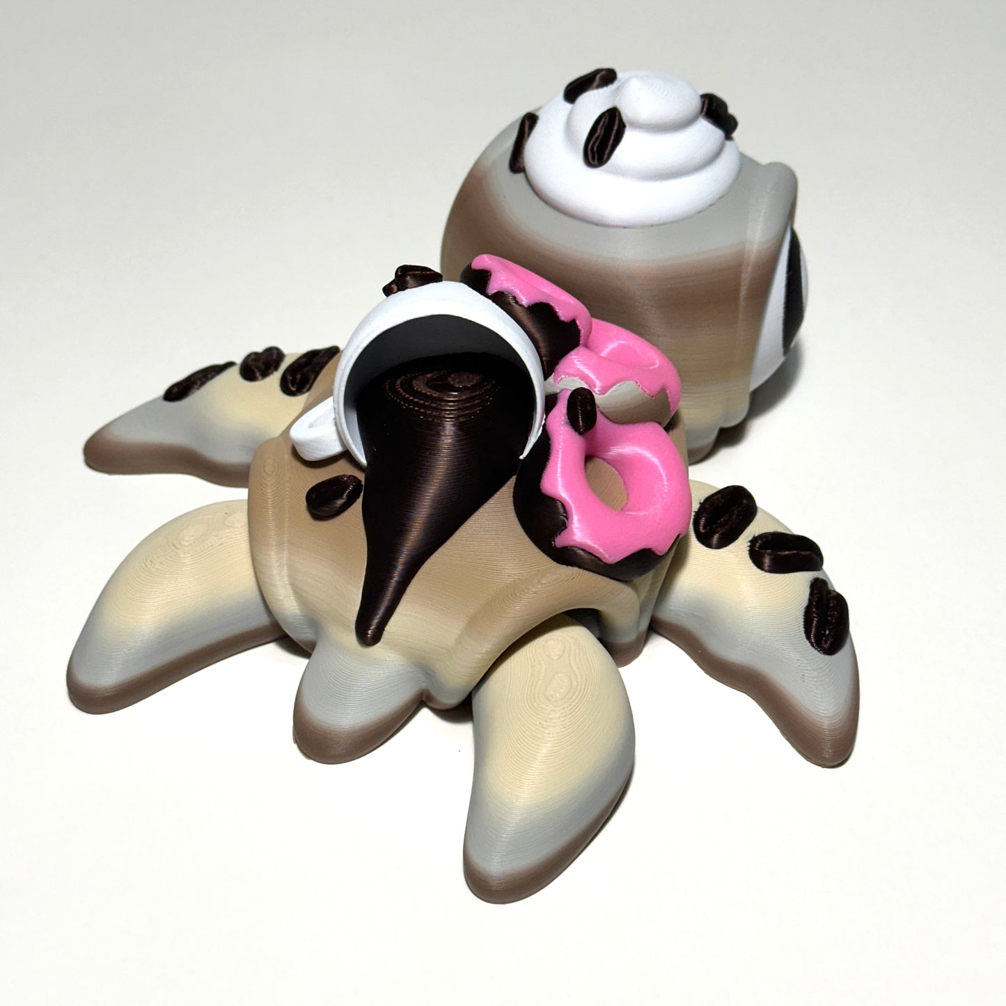 Giant Coffee and Donuts Turtle - 3D Printed Articulating Figure