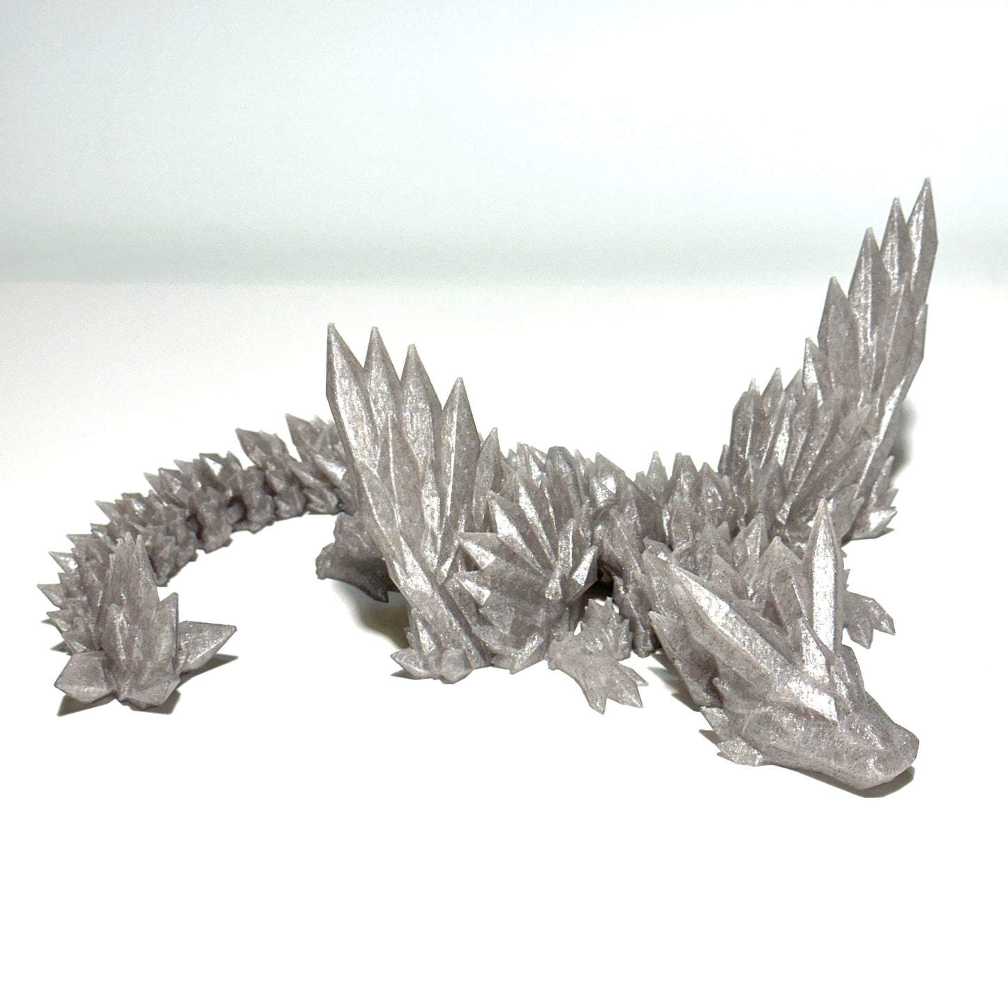 Large Crystal Wing Dragon - 3D Printed Articulating Figure