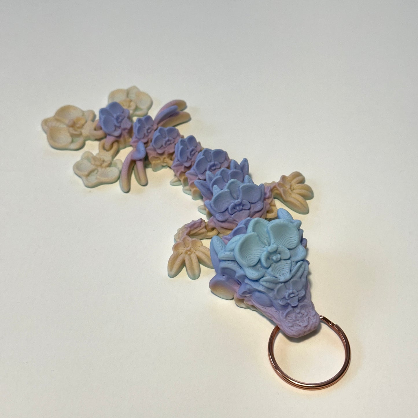 Orchid Dragon Tadling Keychain - 3D Printed Articulating Figure