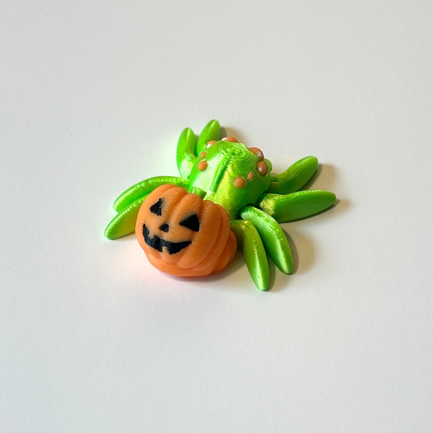 Tiny Jack-O-Lantern Spider - 3D Printed Articulating Figure