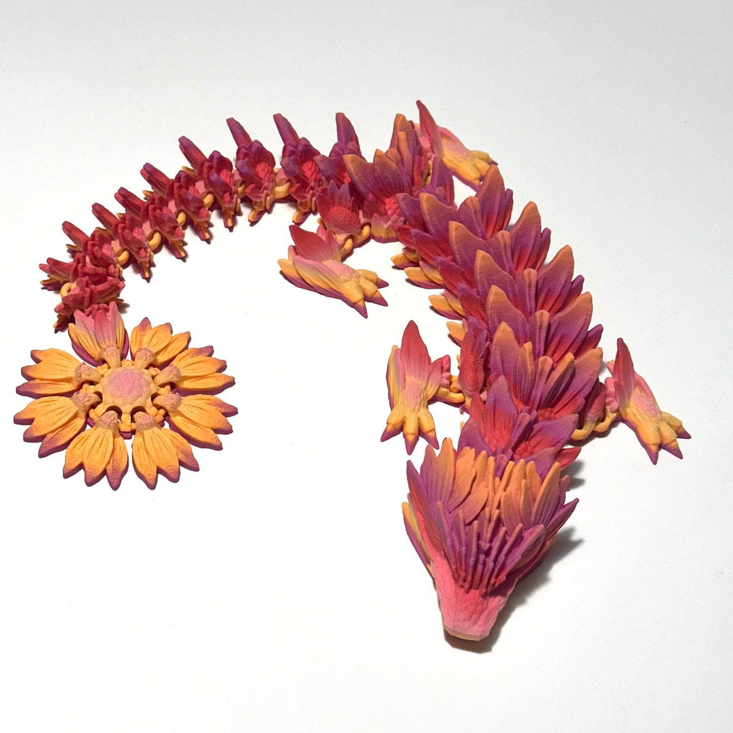 Large Sunflower Dragon - 3D Printed Articulating FIgure