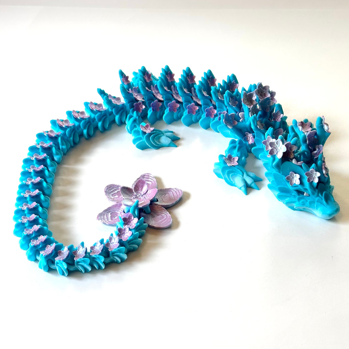 Large Cherry Blossom Dragon - 3D Printed Articulating Figurine